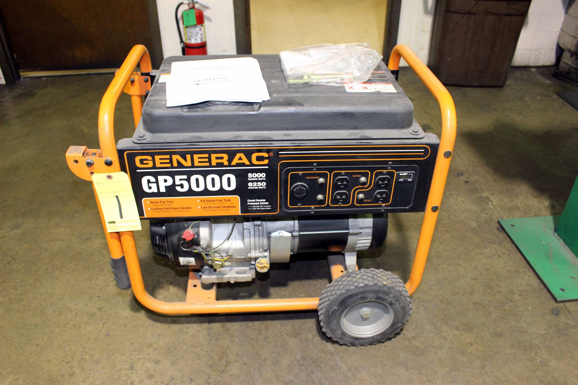 PORTABLE GENERATOR, GENERAC MDL. GP5000, 5,000 watts, 6,250 starting watts, gasoline engine, on