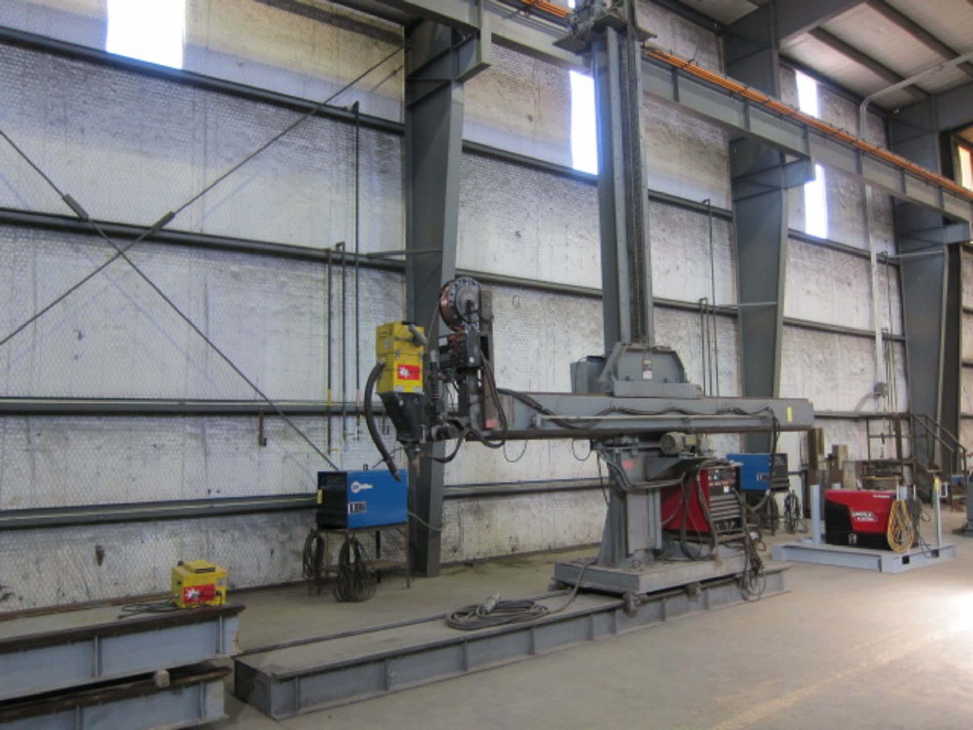 WELDING MANIPULATOR, RANSOME MDL. 1212, 12' x 12' travels, track base w/14' travel, spare track base - Image 2 of 10