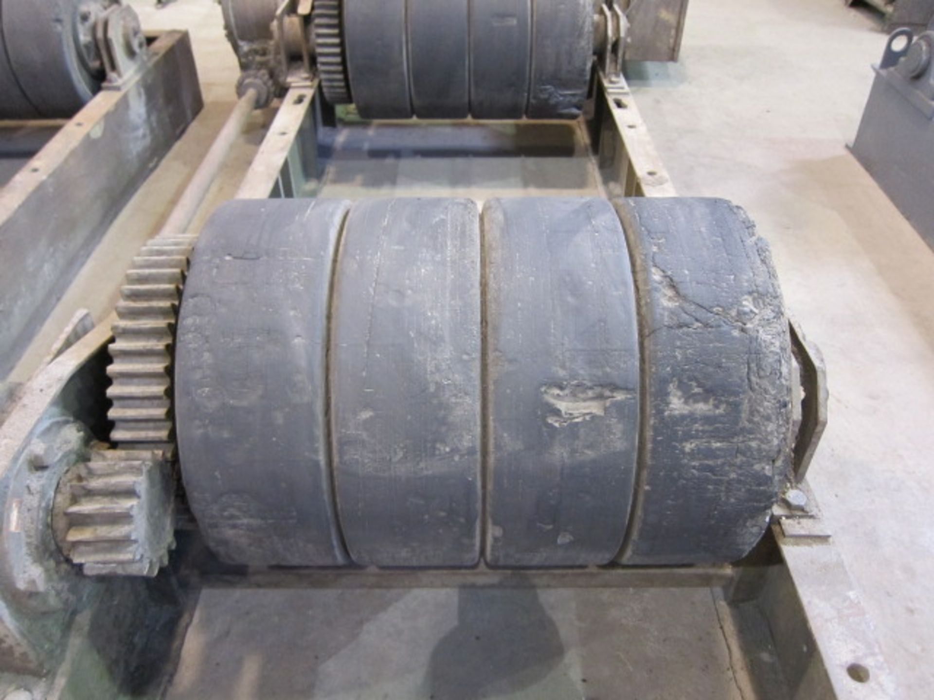 POWER & IDLER TURNING ROLL SET, CUSTOM APPROX. 60 T. CAP., (4) 20" dia. x 6"W. rubber tires, - Image 2 of 6