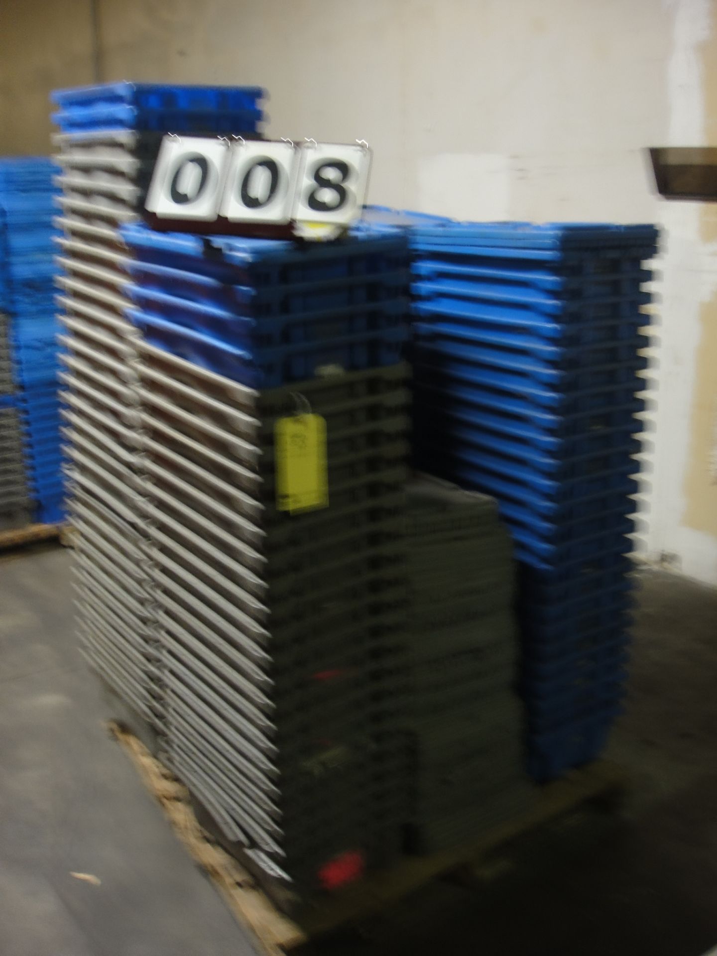 LOT OF PLASTIC BINS, 12"W. x  20"L. x 6" dp., w/lids (approx. 96)