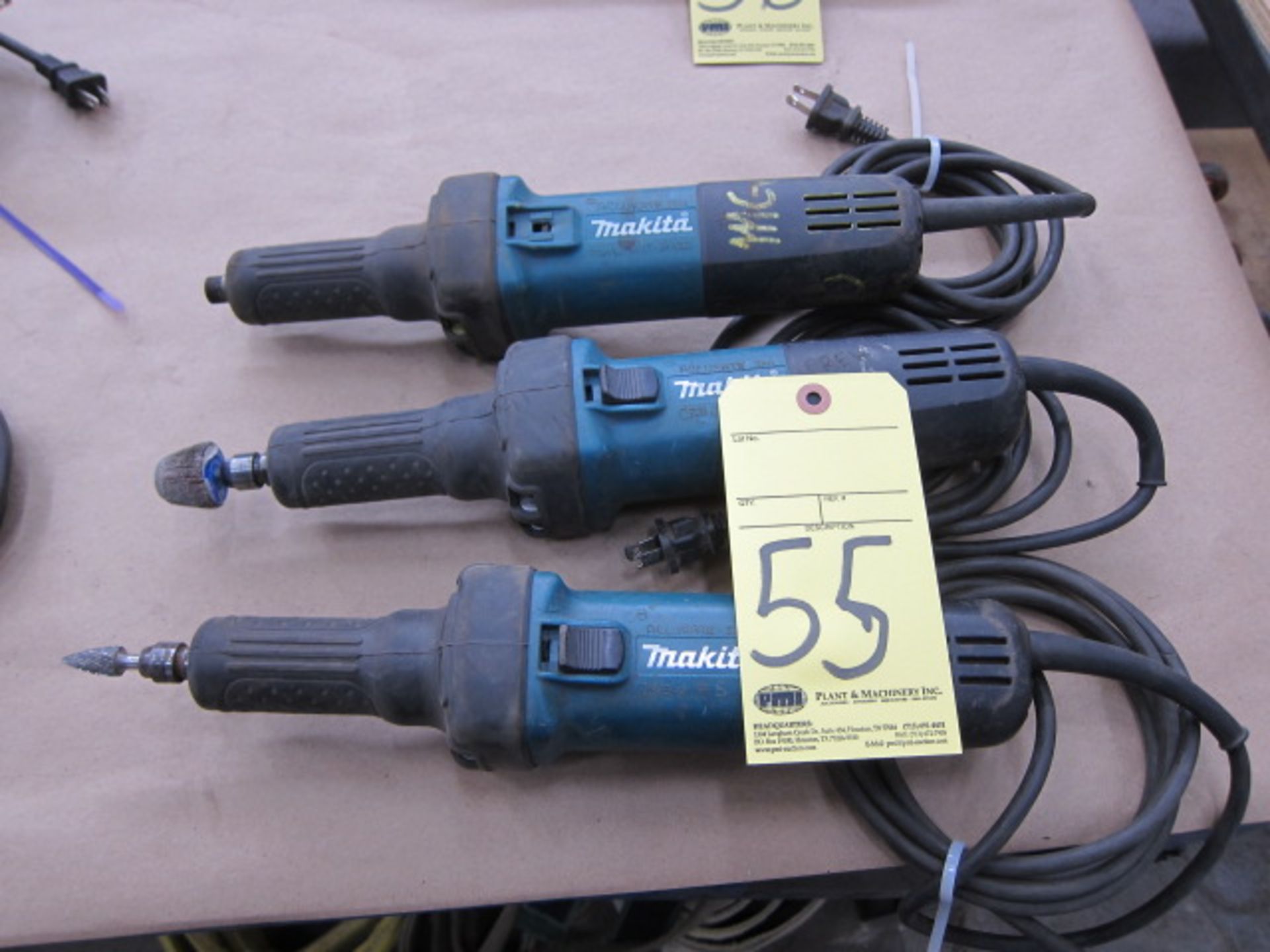 LOT OF STRAIGHT GRINDERS (3), MAKITA 1/4"