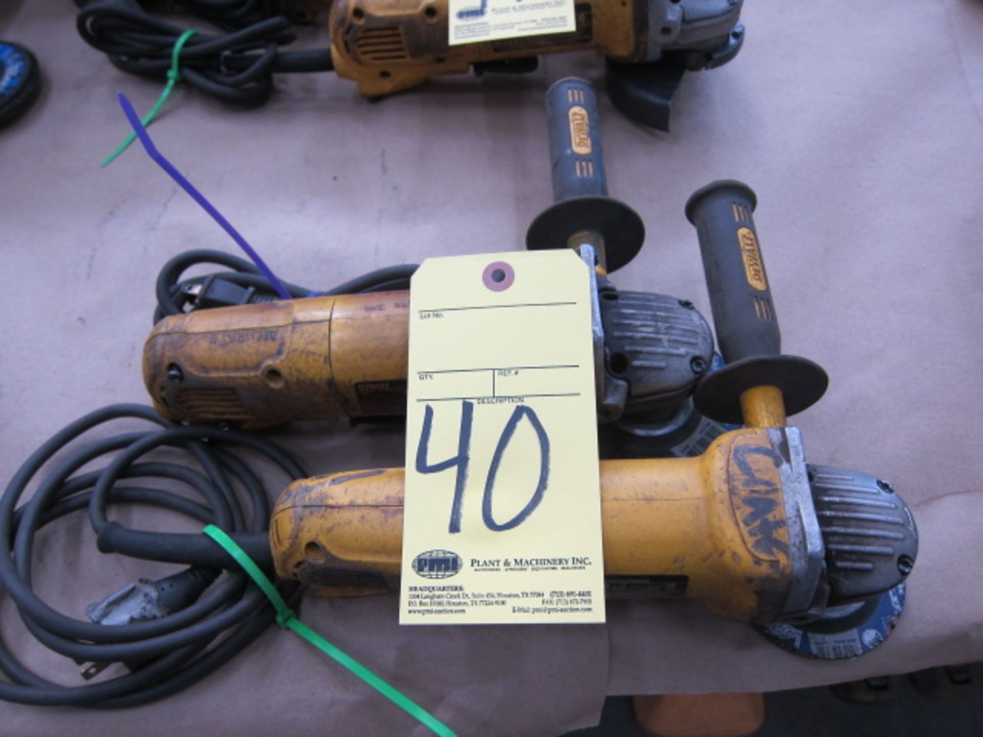 LOT OF ANGLE GRINDERS (2), DEWALT 4-1/2"