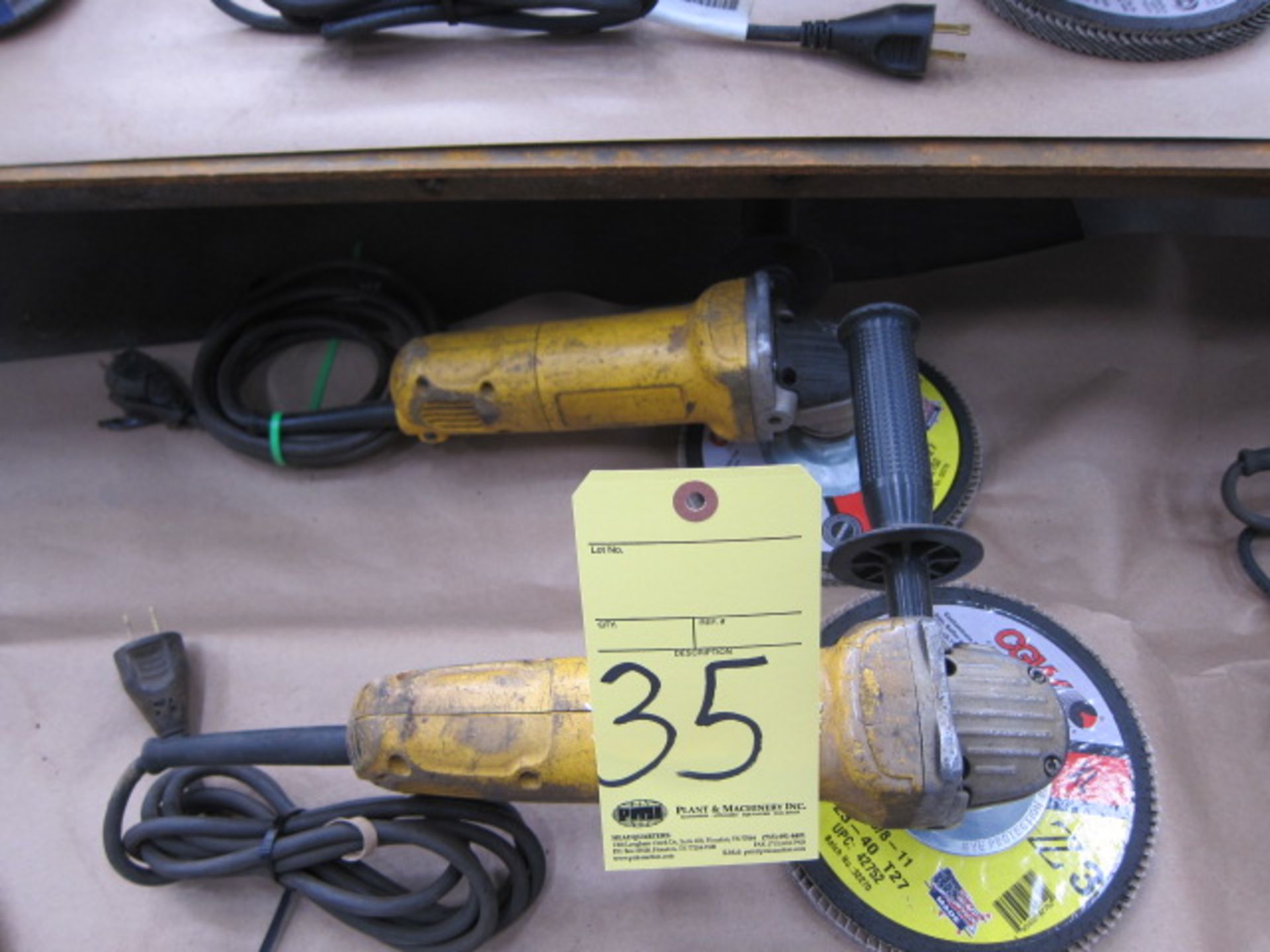 LOT OF ANGLE GRINDERS (2), DEWALT 4-1/2"