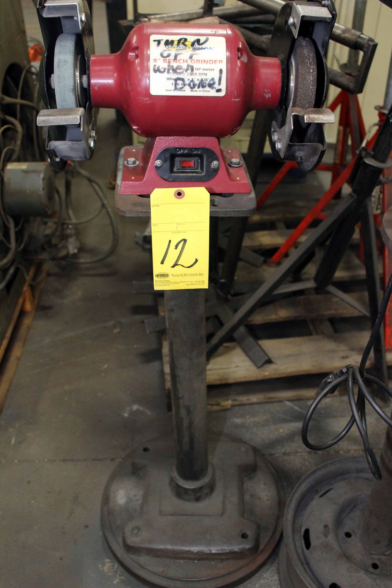 BENCH GRINDER, NORTHERN INDUSTRIAL, 8"