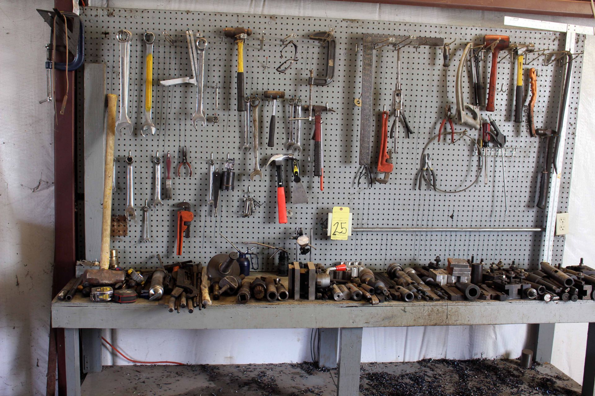 LOT OF TOOLS, misc. (on bench)
