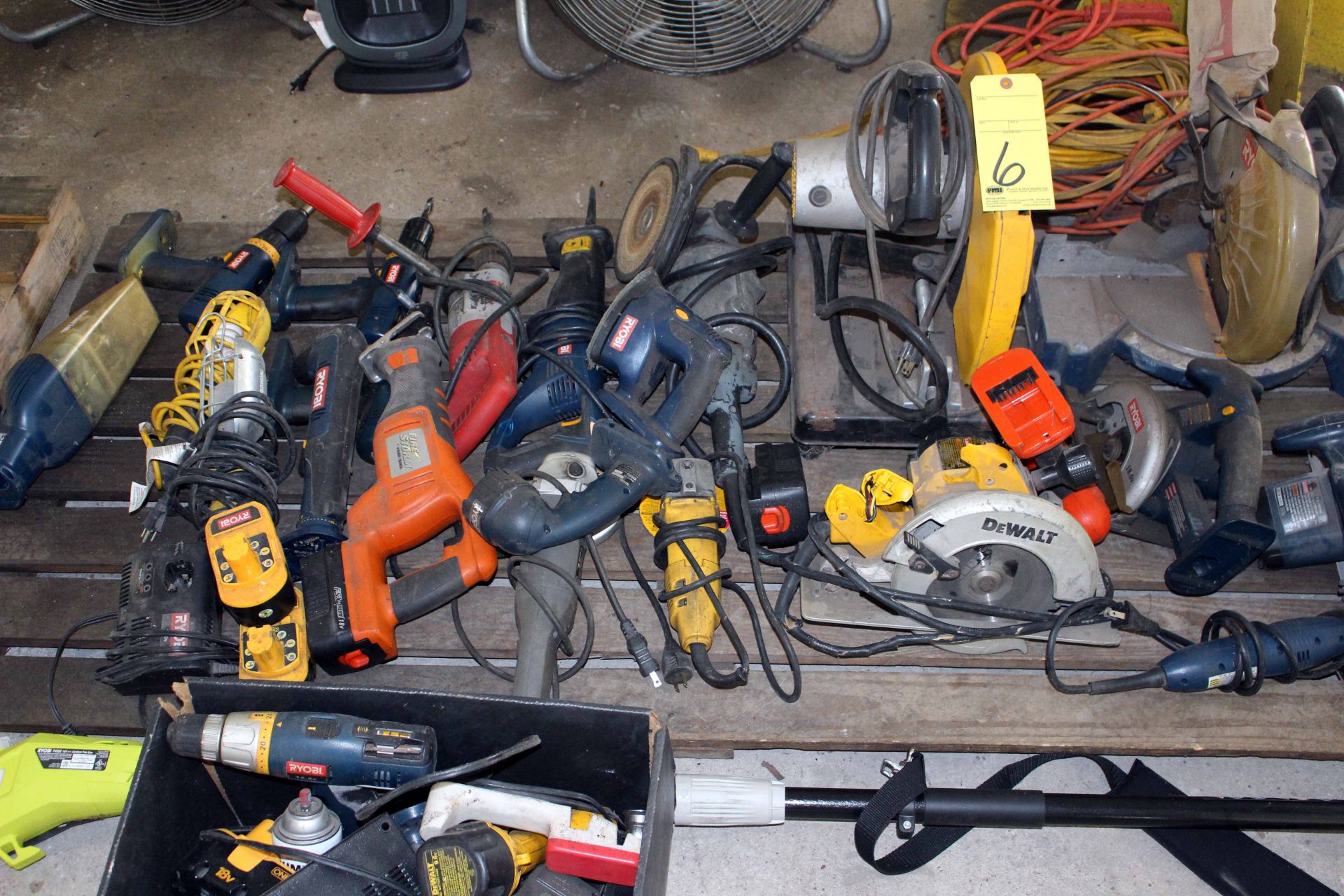 LOT CONSISTING OF: electrical tools, chop saws, grinders, etc.