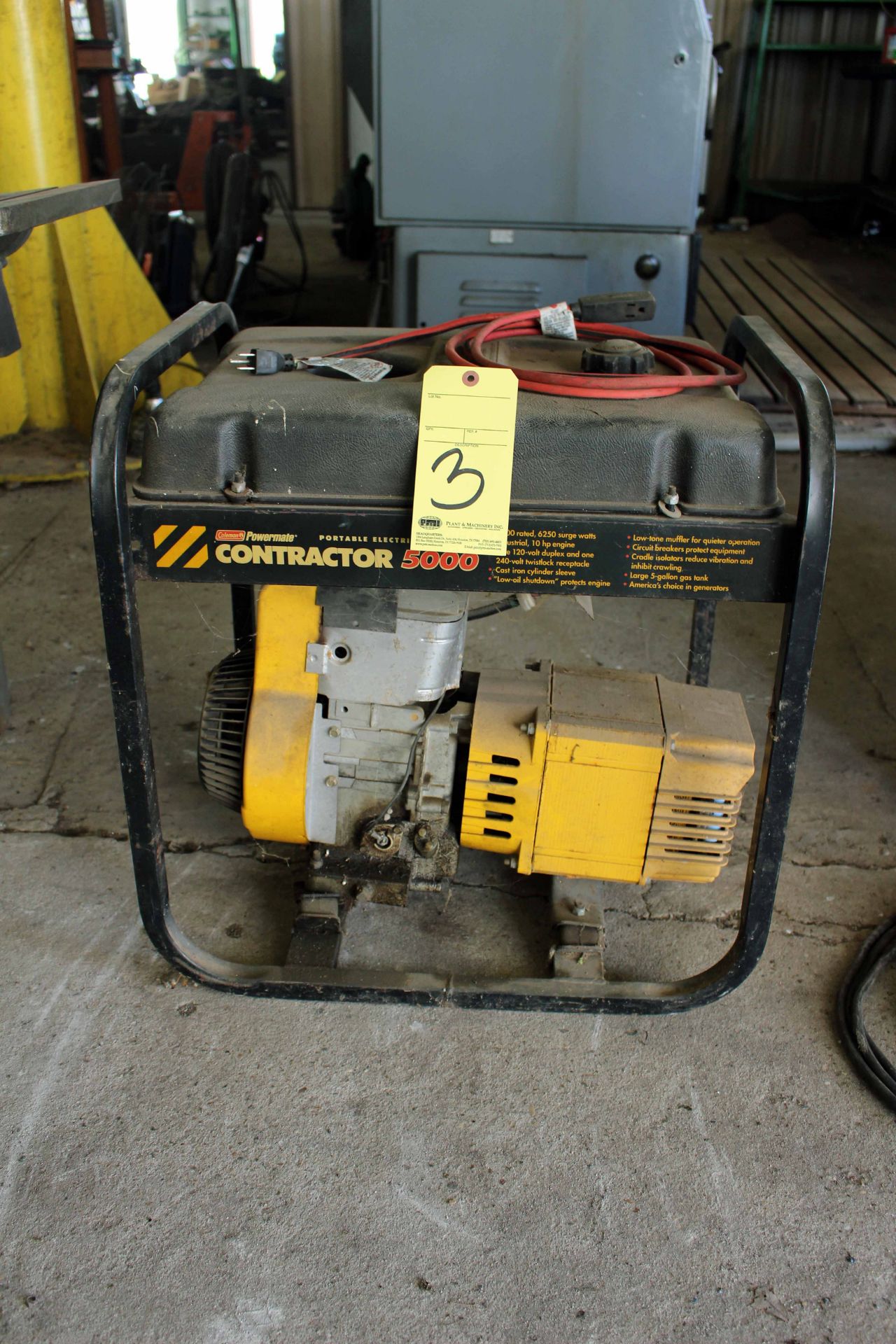 PORTABLE ELECTRIC GENERATOR, POWERMATE COLEMAN 5000