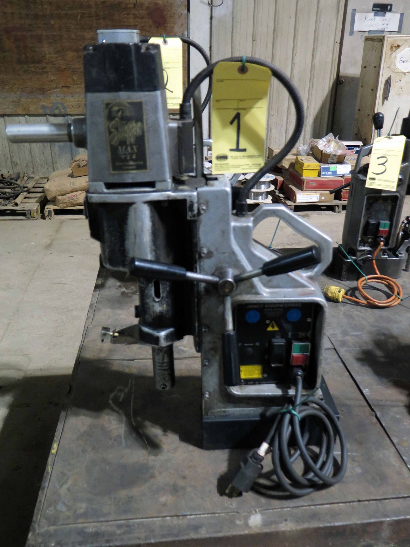 MAGNETIC BASE DRILL, JANCY SLUGGER MAX4X4 ENGINEERING MDL. USA3/4 H.D.