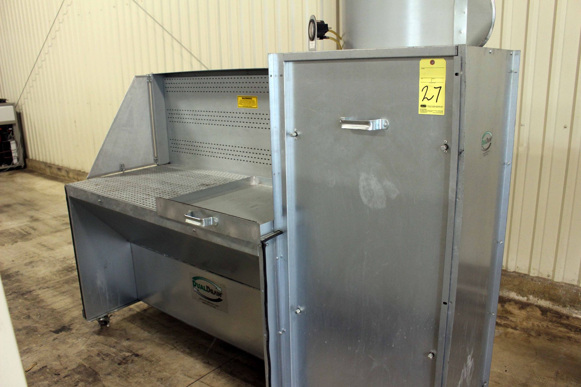 DUAL DRAW COMBINATION REAR & DOWNDRAFT CLEANING SYSTEM, integrated dust collector