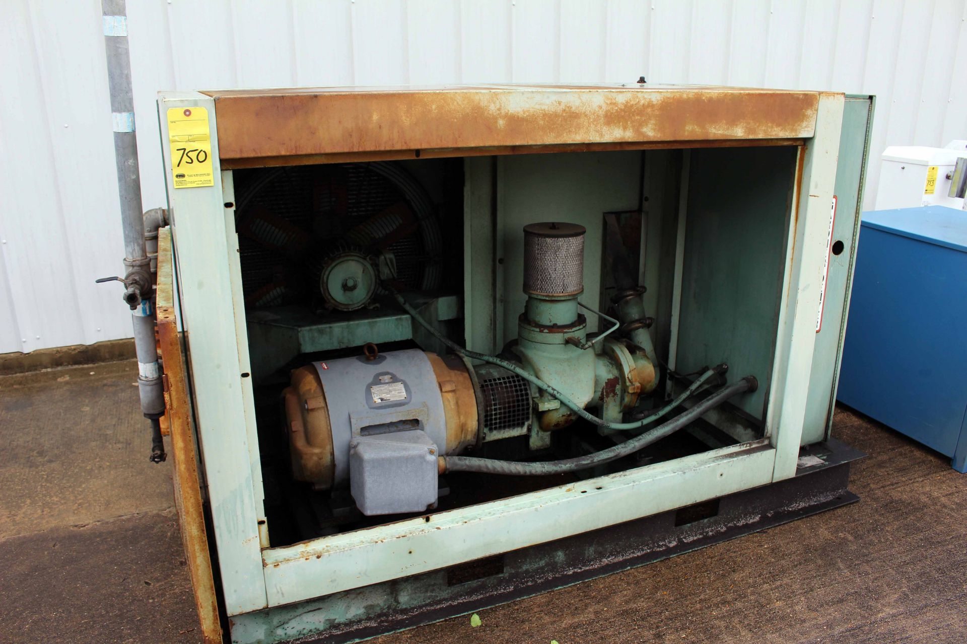 ROTARY SCREW AIR COMPRESSOR, GARDNER DENVER MDL. EDFQKA GREENLINE SERIES, 60 HP motor, air cooled,