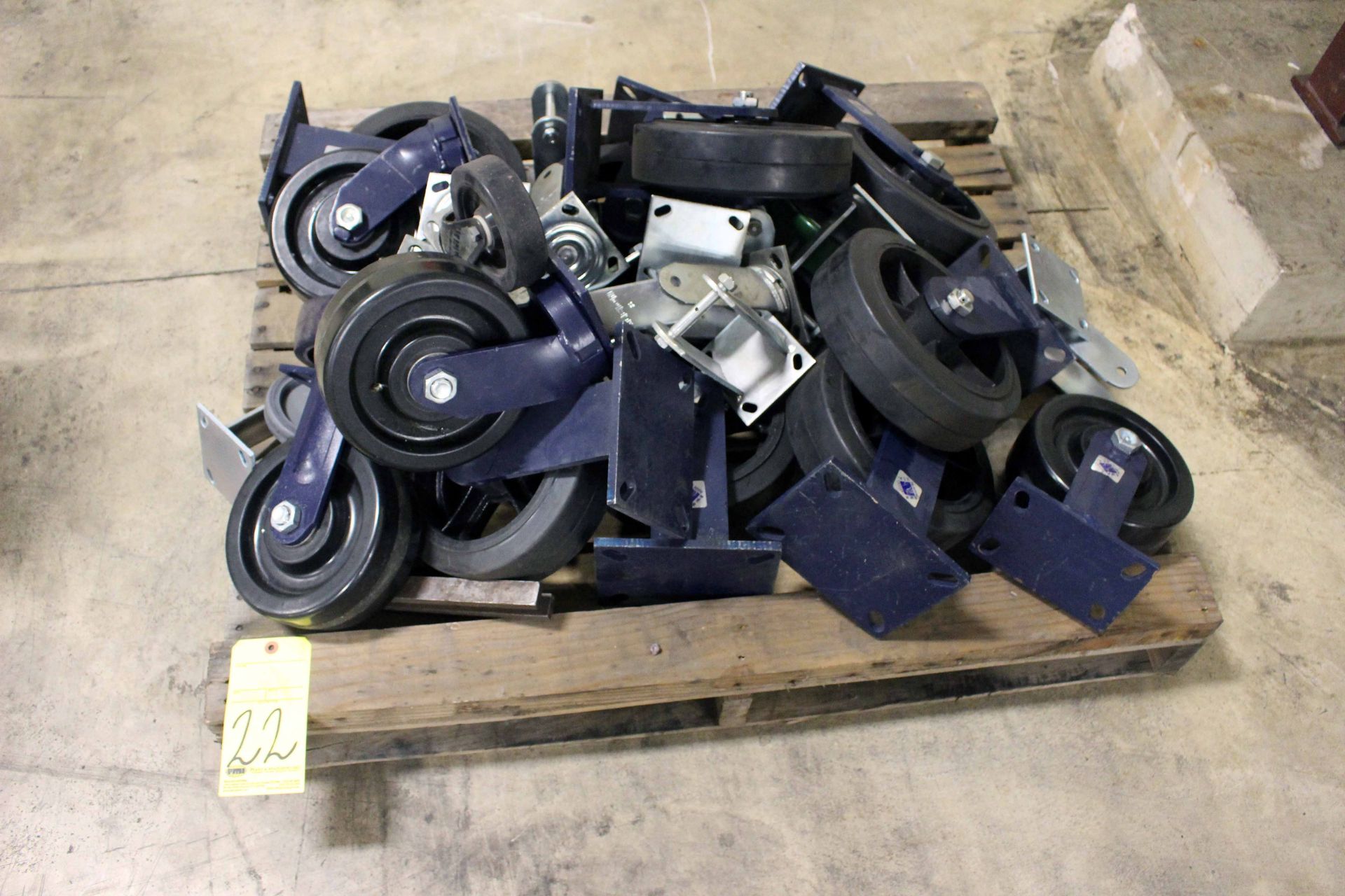 LOT OF CASTER WHEELS (on one pallet)