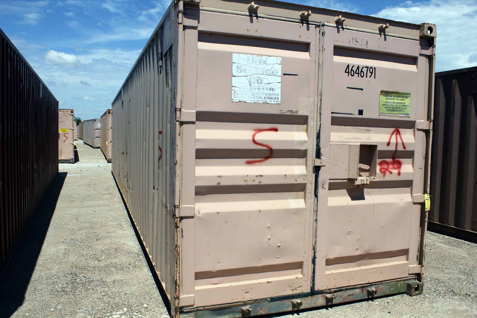 STEEL STORAGE CONTAINER, 40'L. x 96"W. x 8' ht., dbl. swing-out front doors (Unit BSSL4646791) - Image 2 of 4