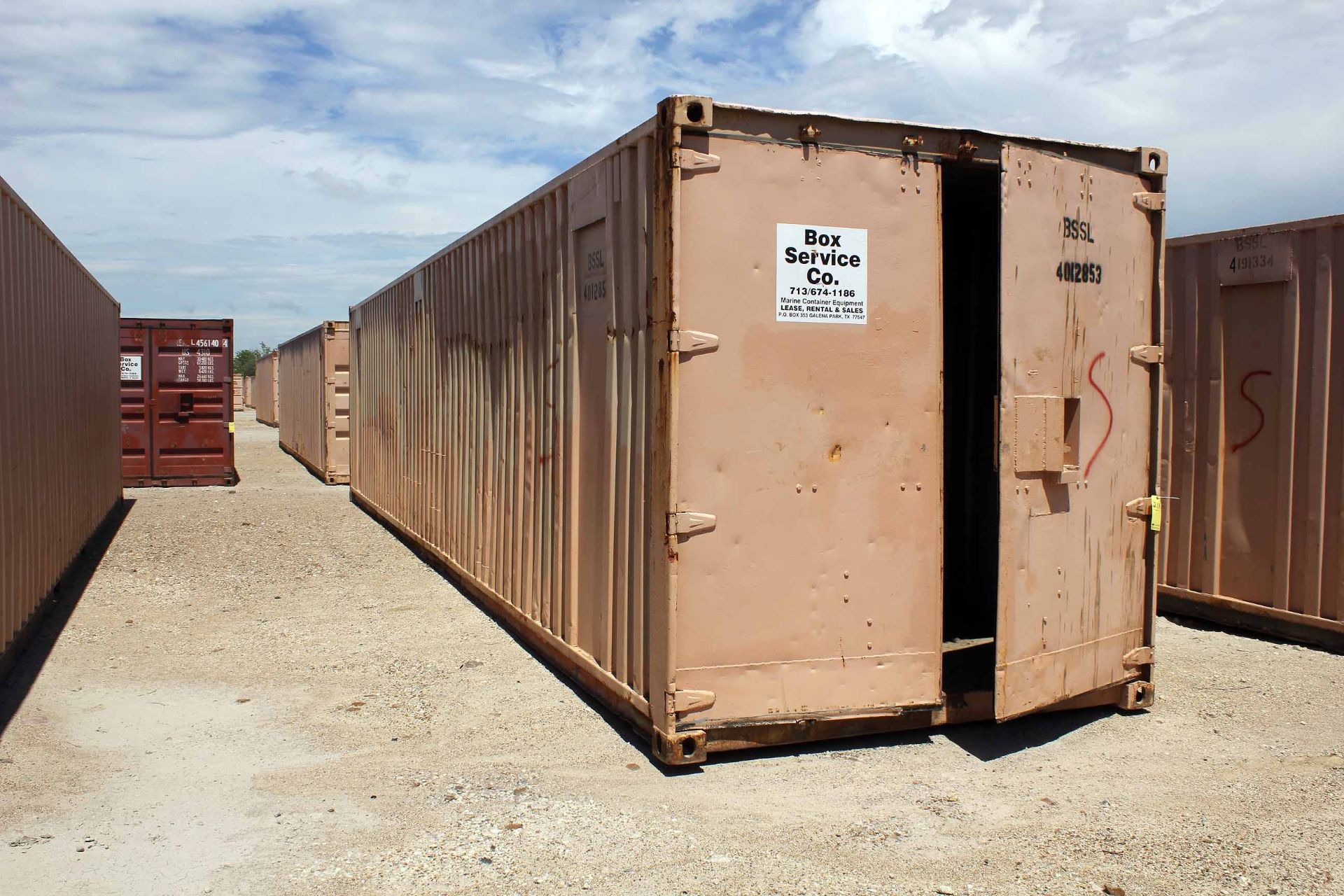 STEEL STORAGE CONTAINER, 40'L. x 96"W. x 8' ht., dbl. swing-out front doors (Unit BSSL4012853) - Image 2 of 4