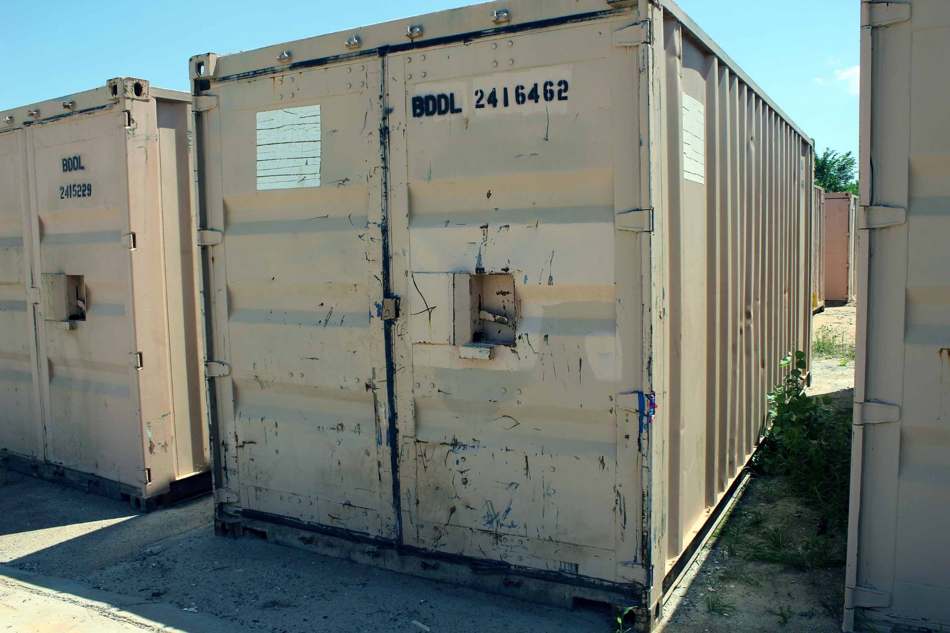 STEEL STORAGE CONTAINER, 20'L. x 96'W. x 8' ht., front & rear dbl. swing-out doors (Unit