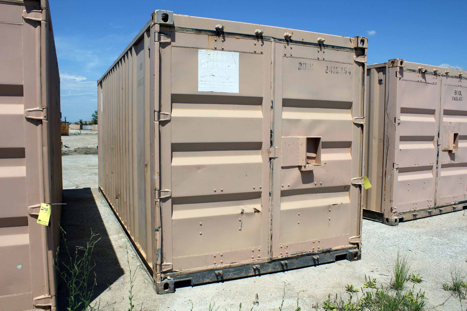 STEEL STORAGE CONTAINER, 20'L. x 96'W. x 8' ht., front & rear dbl. swing-out doors (Unit - Image 2 of 4