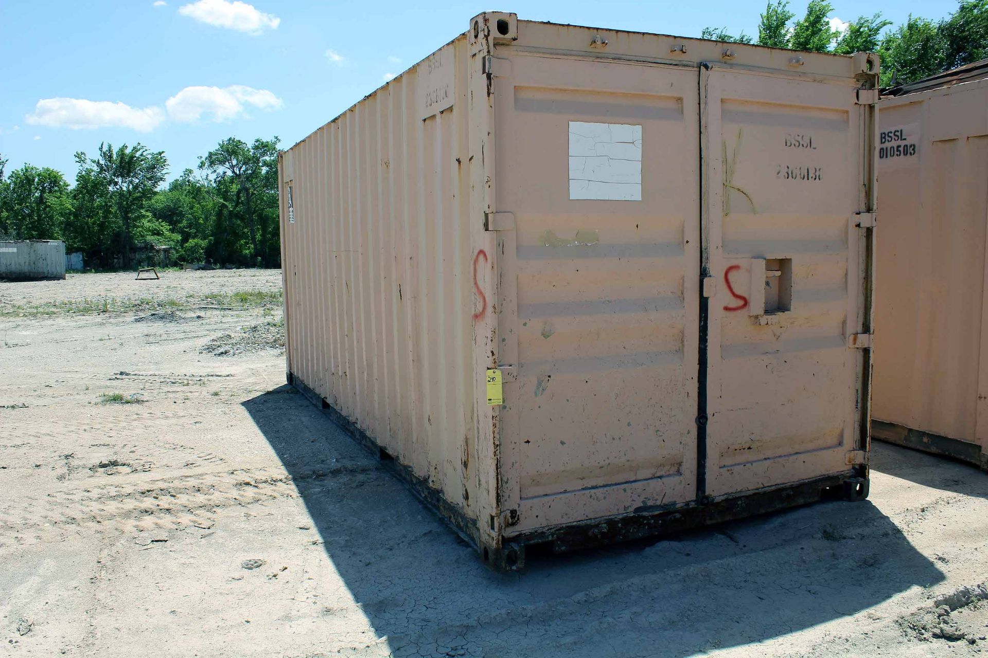 STEEL STORAGE CONTAINER, 20'L. x 96"W. x 8' ht., dbl. swing-out doors (Unit BSSL2368130) - Image 2 of 4