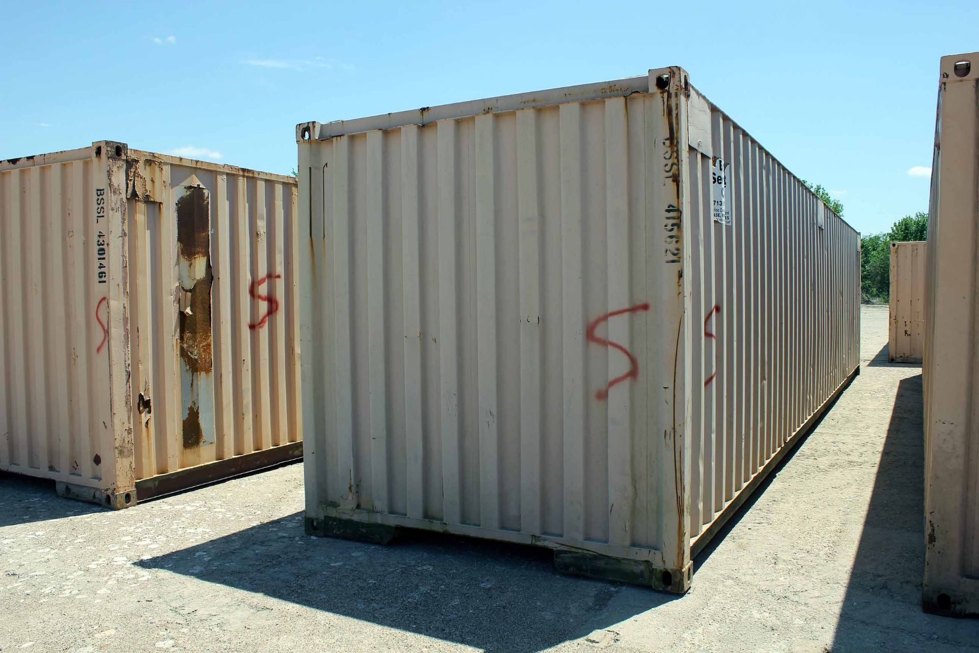 STEEL STORAGE CONTAINER, 40'L. x 96"W. x 8' ht., dbl. swing-out front doors (Unit BSSL415621) - Image 4 of 5