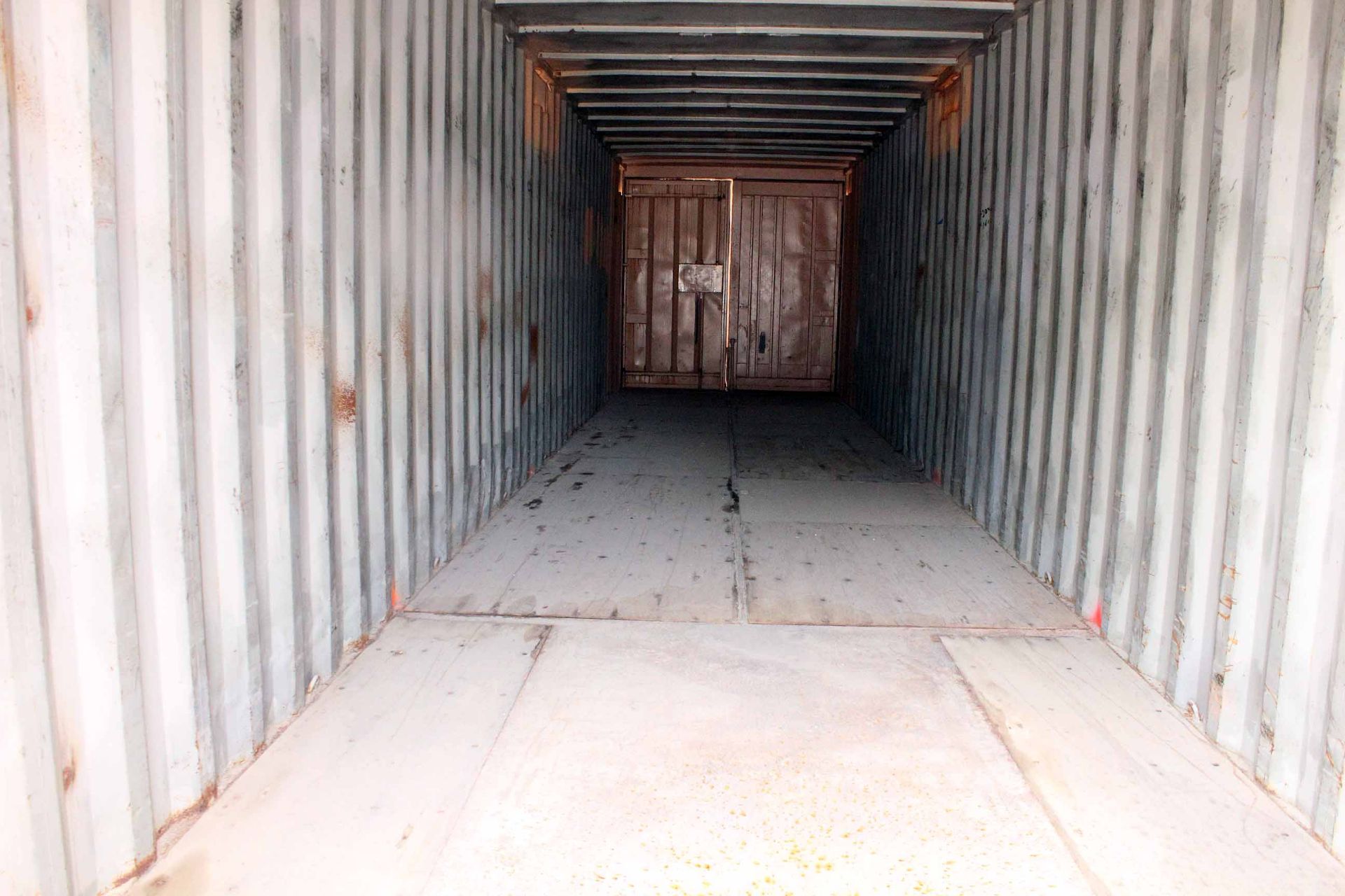 STEEL STORAGE CONTAINER, 40'L. x 96"W. x 8' ht., dbl. swing- out rear doors, front man door (Unit - Image 4 of 4