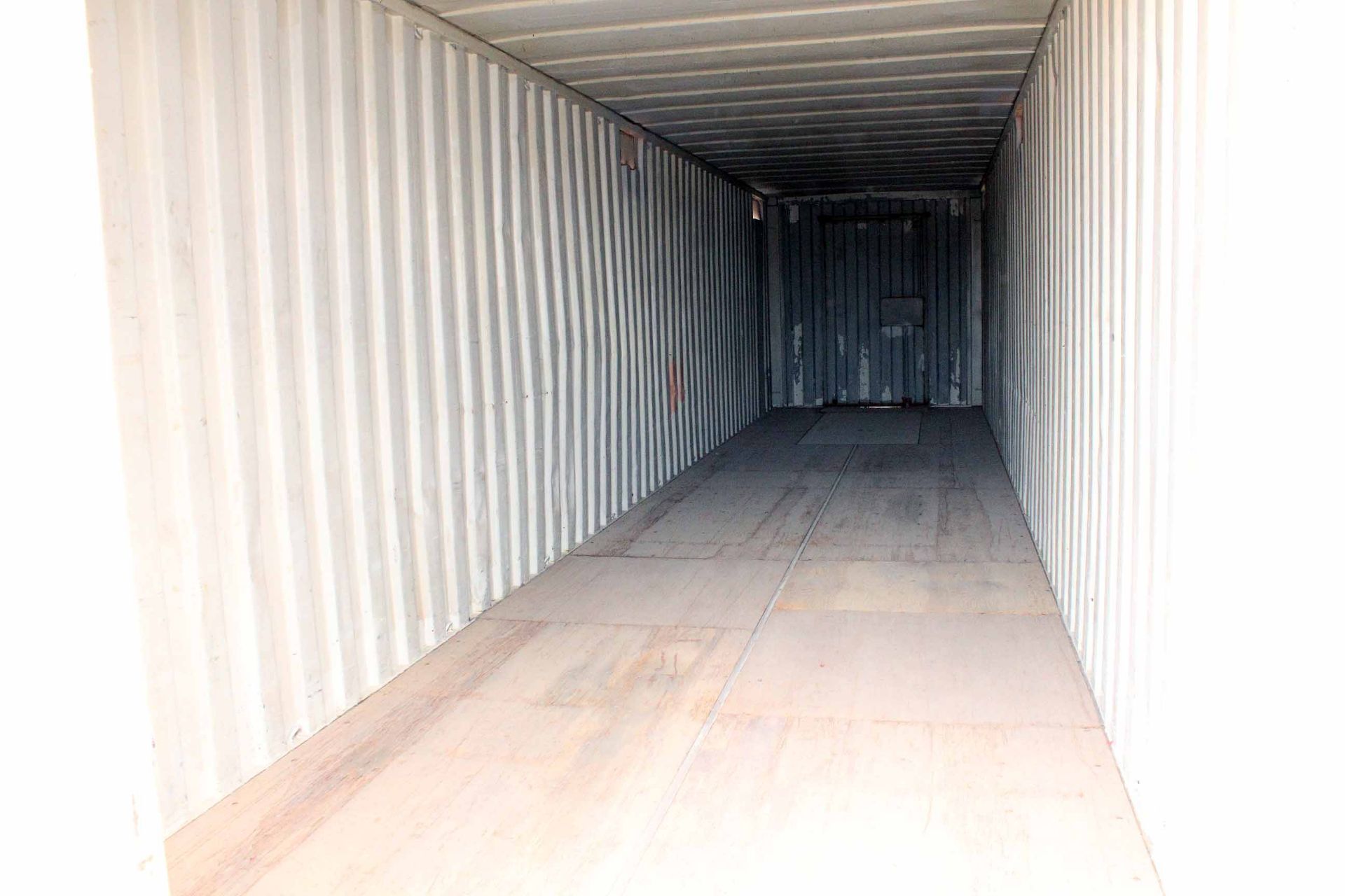 STEEL STORAGE CONTAINER, 40'L. x 96"W. x 8' ht., dbl. swing- out rear doors, front man door (Unit - Image 3 of 4