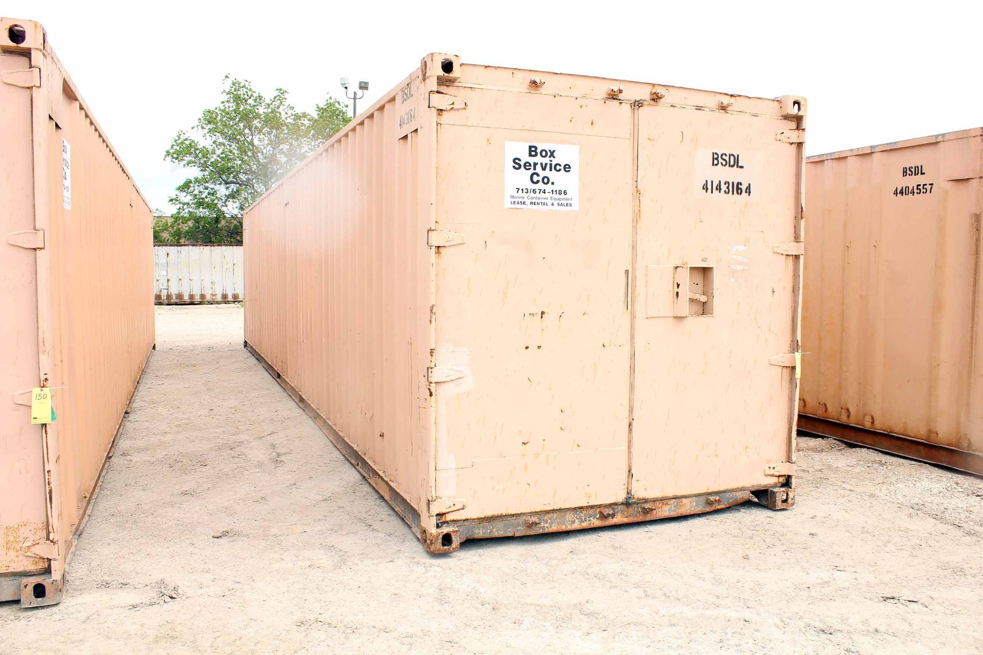 STEEL STORAGE CONTAINER, 40'L. x 96"W. x 8' ht., dbl. swing- out rear doors, front man door (Unit - Image 2 of 4