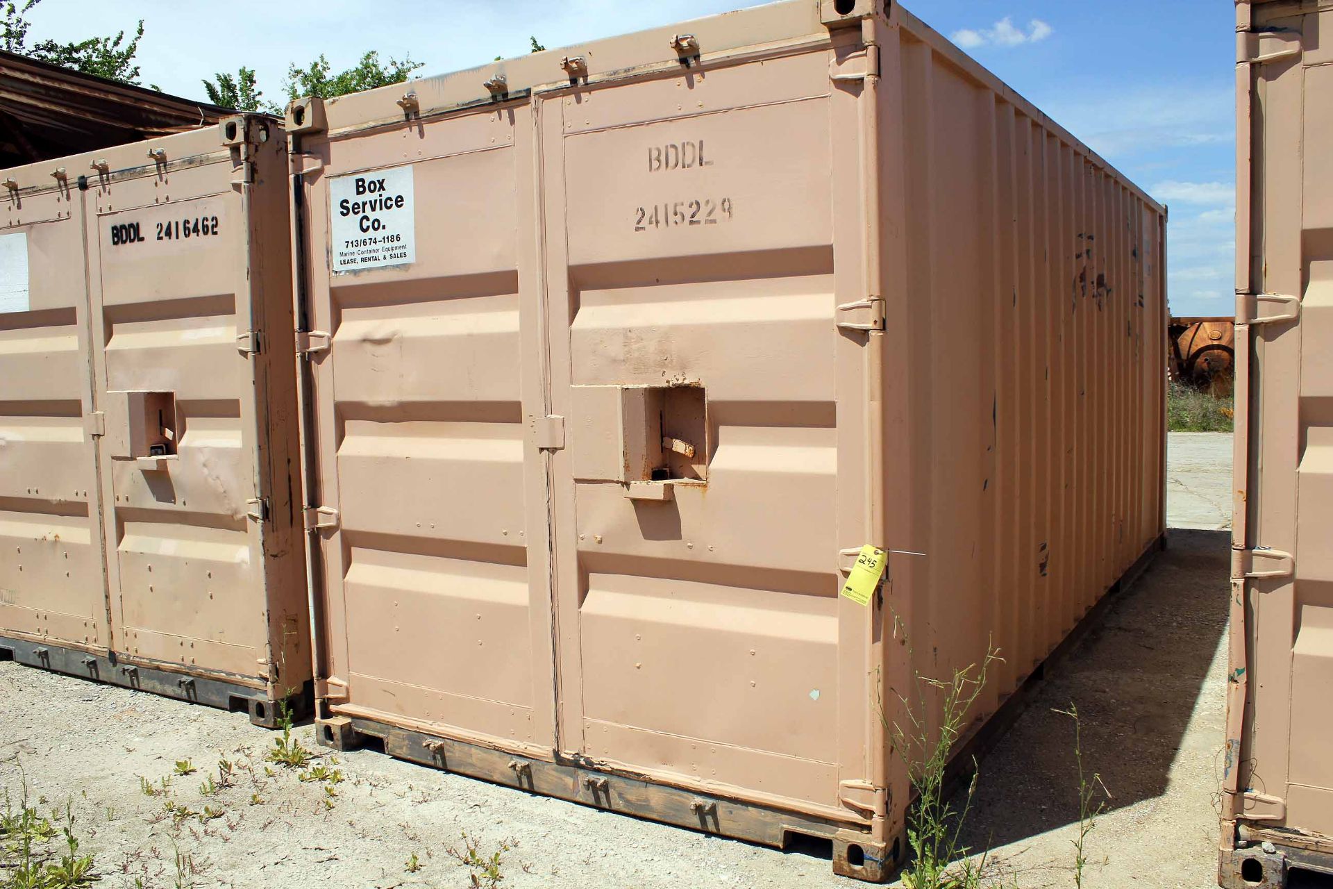 STEEL STORAGE CONTAINER, 20'L. x 96'W. x 8' ht., front & rear dbl. swing-out doors (Unit