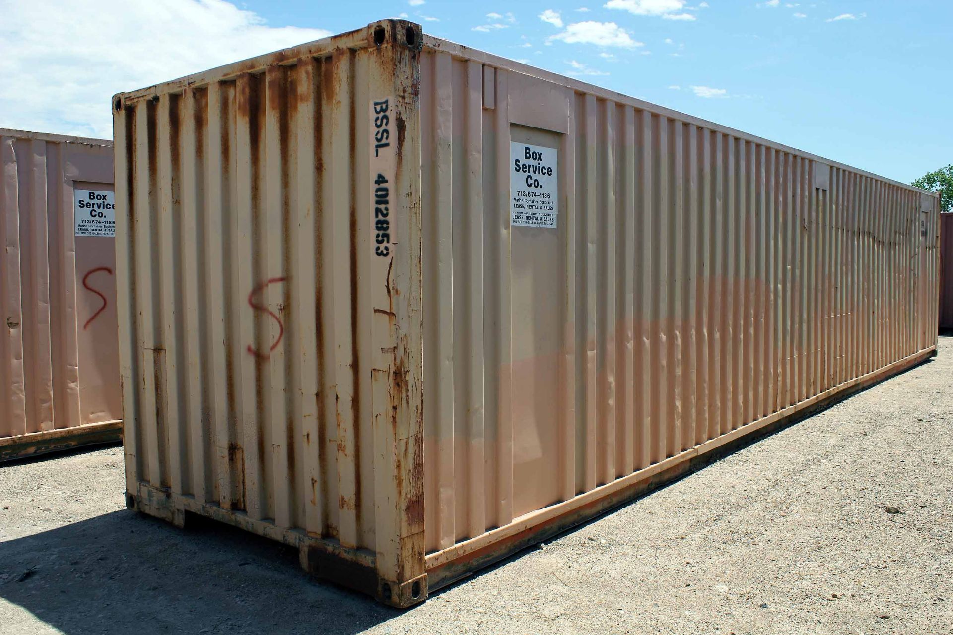 STEEL STORAGE CONTAINER, 40'L. x 96"W. x 8' ht., dbl. swing-out front doors (Unit BSSL4012853) - Image 4 of 4