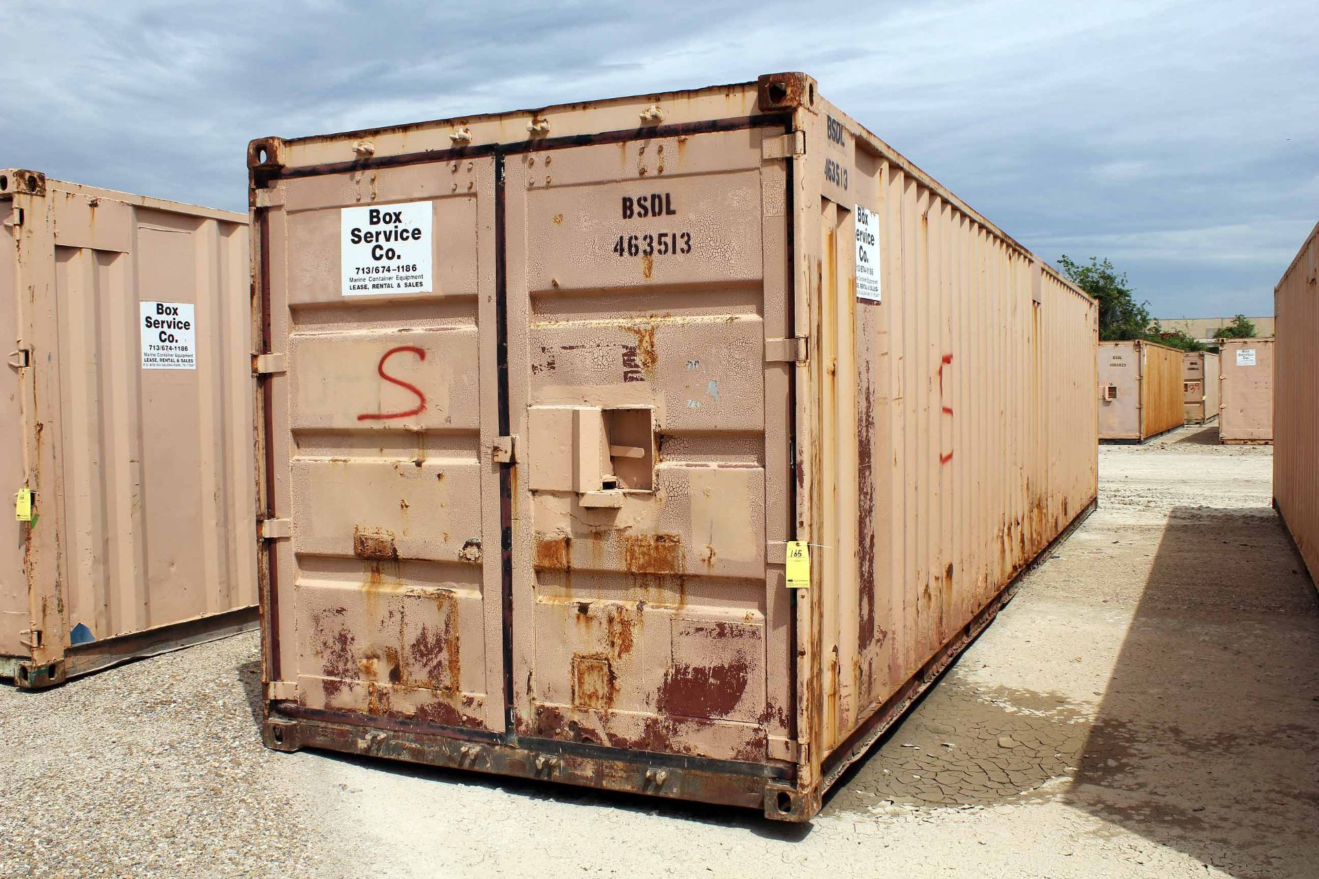 STEEL STORAGE CONTAINER, 40'L. x 96"W. x 8' ht., dbl. swing-out rear doors, front man door (Unit