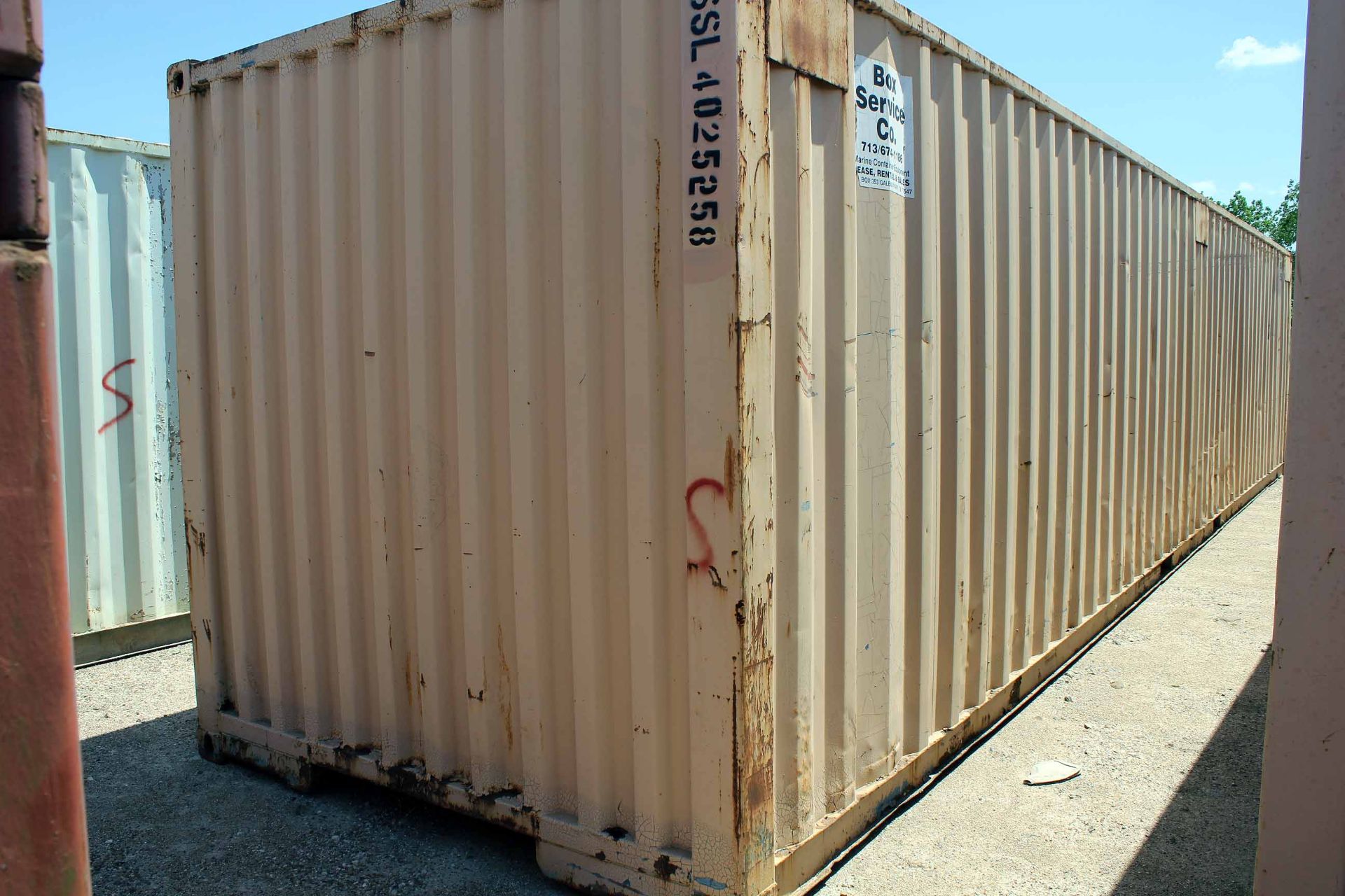 STEEL STORAGE CONTAINER, 40'L. x 96"W. x 8' ht., dbl. swing-out front doors (Unit BSSL4025258) - Image 4 of 4