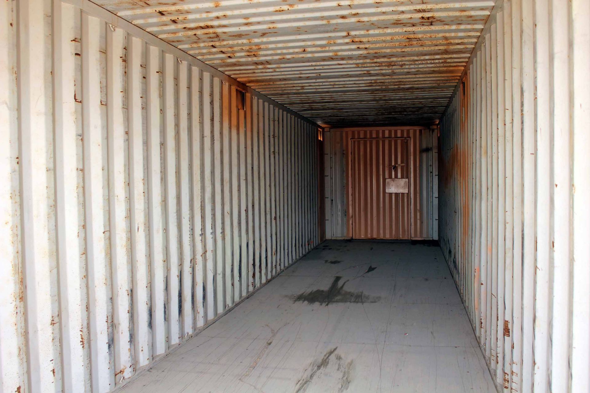 STEEL STORAGE CONTAINER, 40'L. x 96"W. x 8' ht., dbl. swing- out rear doors, front man door (Unit - Image 3 of 3