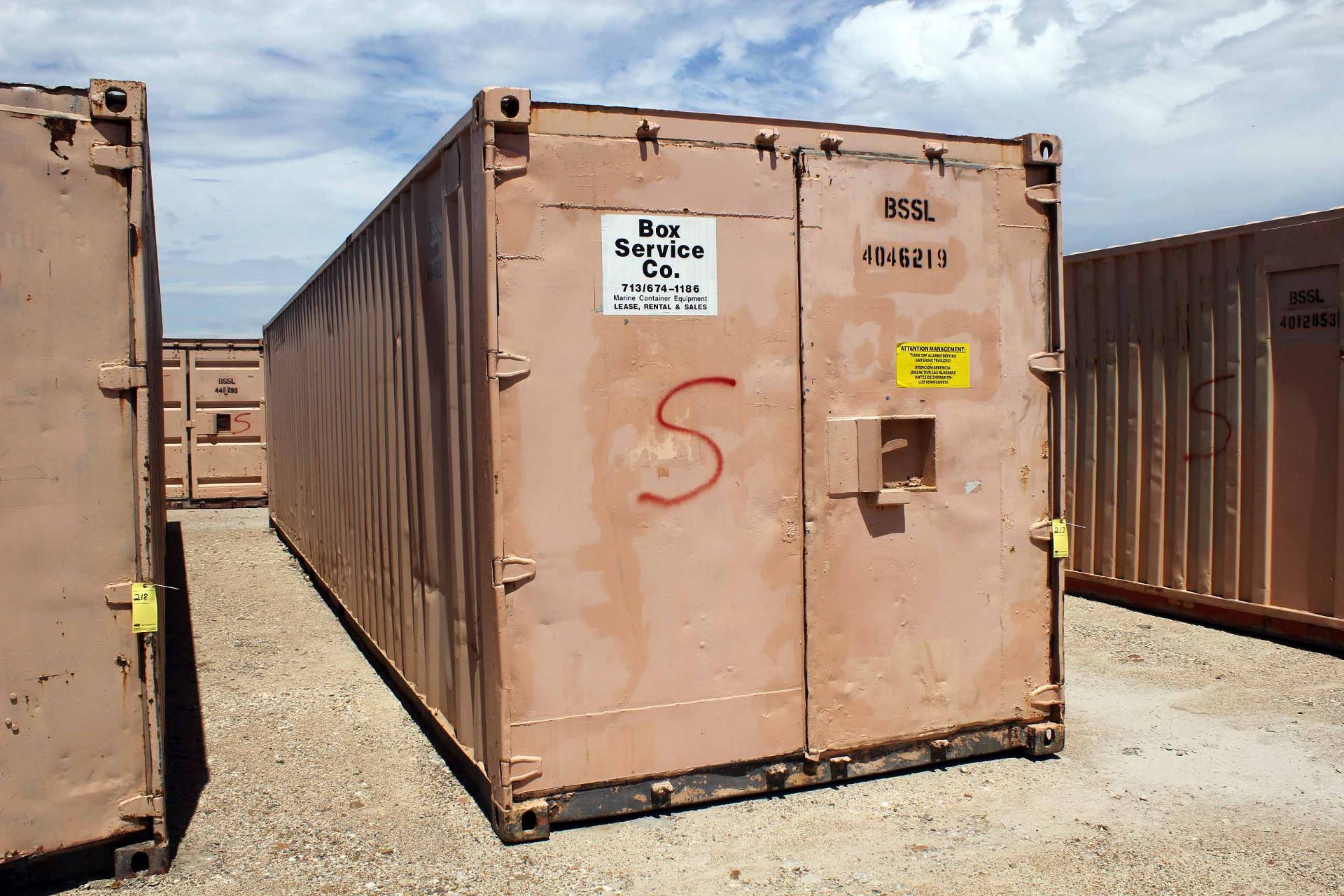 STEEL STORAGE CONTAINER, 40'L. x 96"W. x 8' ht., dbl. swing-out front doors (Unit BSSL4046219) - Image 2 of 4