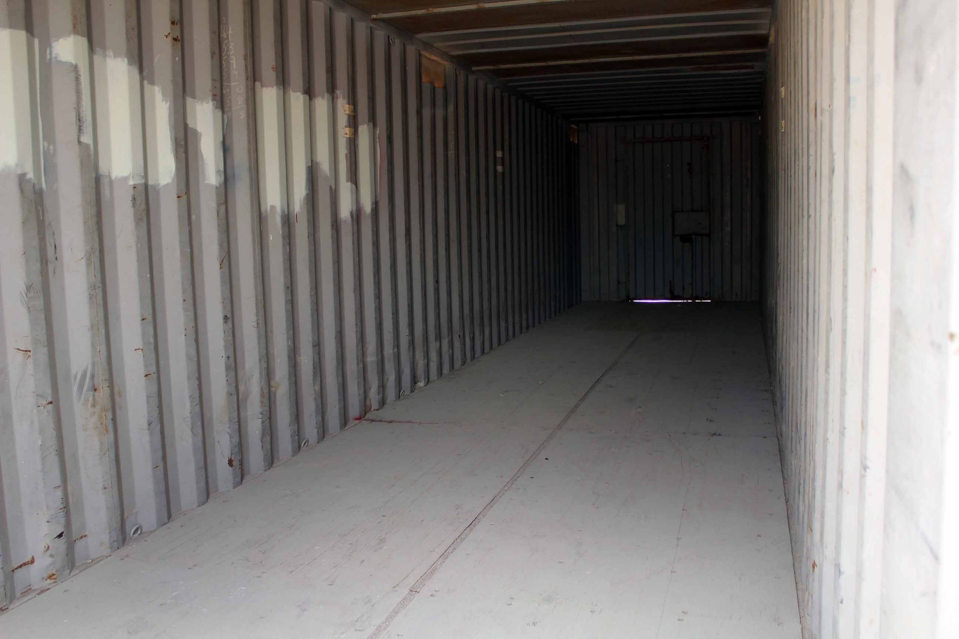 STEEL STORAGE CONTAINER, 40'L. x 96"W. x 8' ht., dbl. swing-out rear doors, front man door (Unit - Image 3 of 4