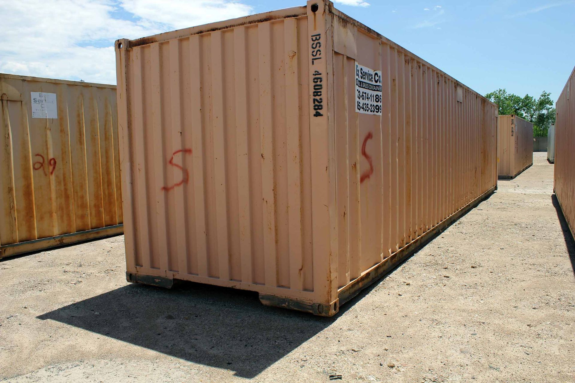 STEEL STORAGE CONTAINER, 40'L. x 96"W. x 8' ht., dbl. swing-out front doors (Unit BSSL4608284) - Image 4 of 4