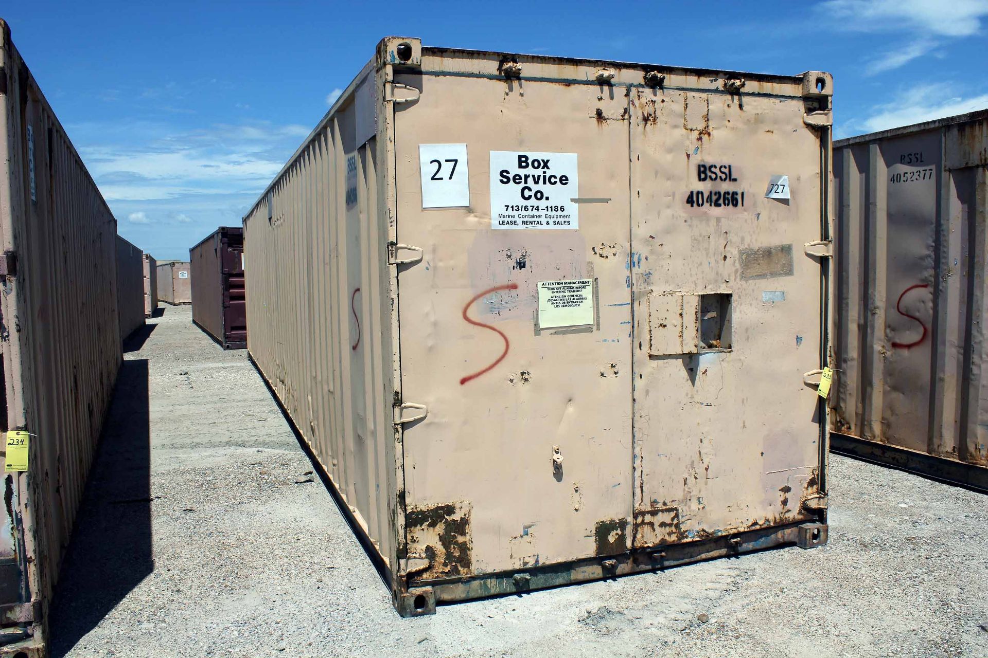 STEEL STORAGE CONTAINER, 40'L. x 96"W. x 8' ht., dbl. swing-out front doors (Unit BSSL4042661) - Image 2 of 4