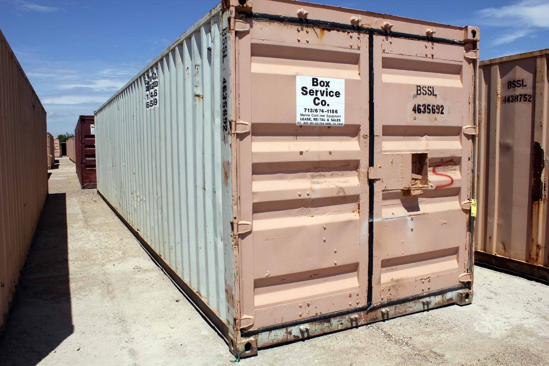 STEEL STORAGE CONTAINER, 40'L. x 96"W. x 8' ht., dbl. swing-out front doors (Unit BSSL4635692) - Image 2 of 3