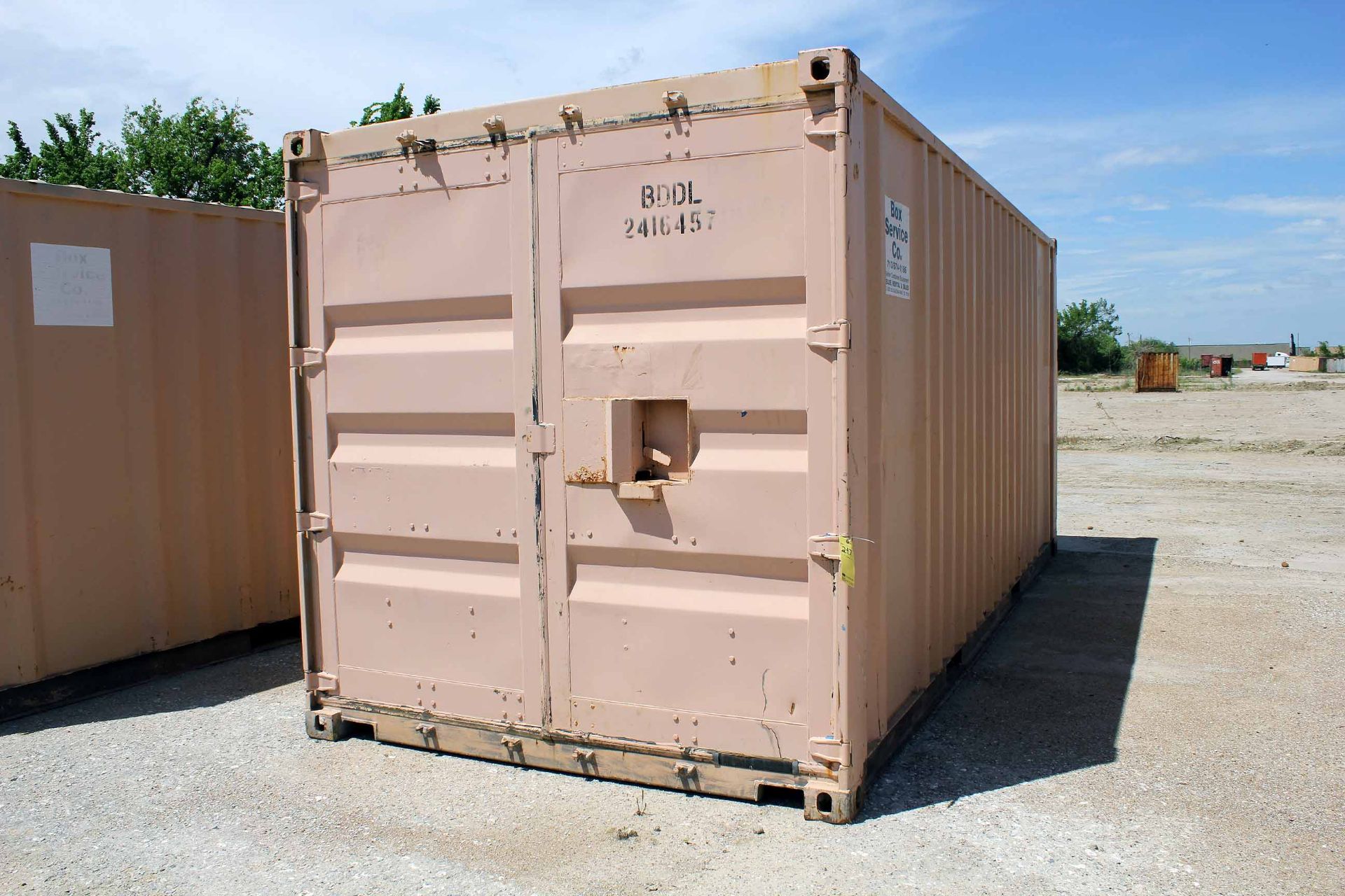 STEEL STORAGE CONTAINER, 20'L. x 96'W. x 8' ht., front & rear dbl. swing-out doors (Unit