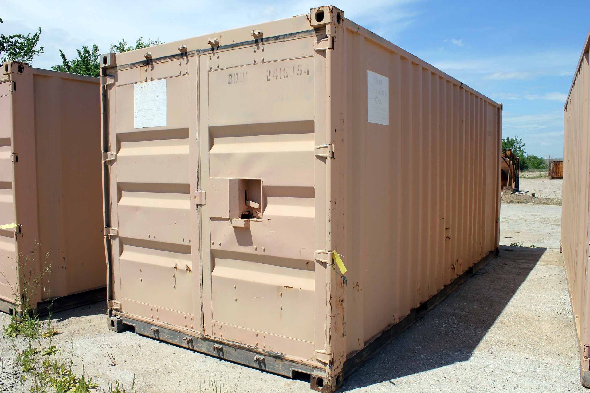 STEEL STORAGE CONTAINER, 20'L. x 96'W. x 8' ht., front & rear dbl. swing-out doors (Unit