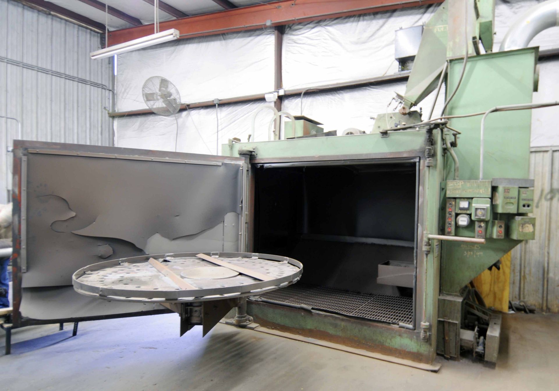 TABLE BLAST MACHINE, WHEELABRATOR 72", approx. 36" ht. over table, sgl. wheel belt driven