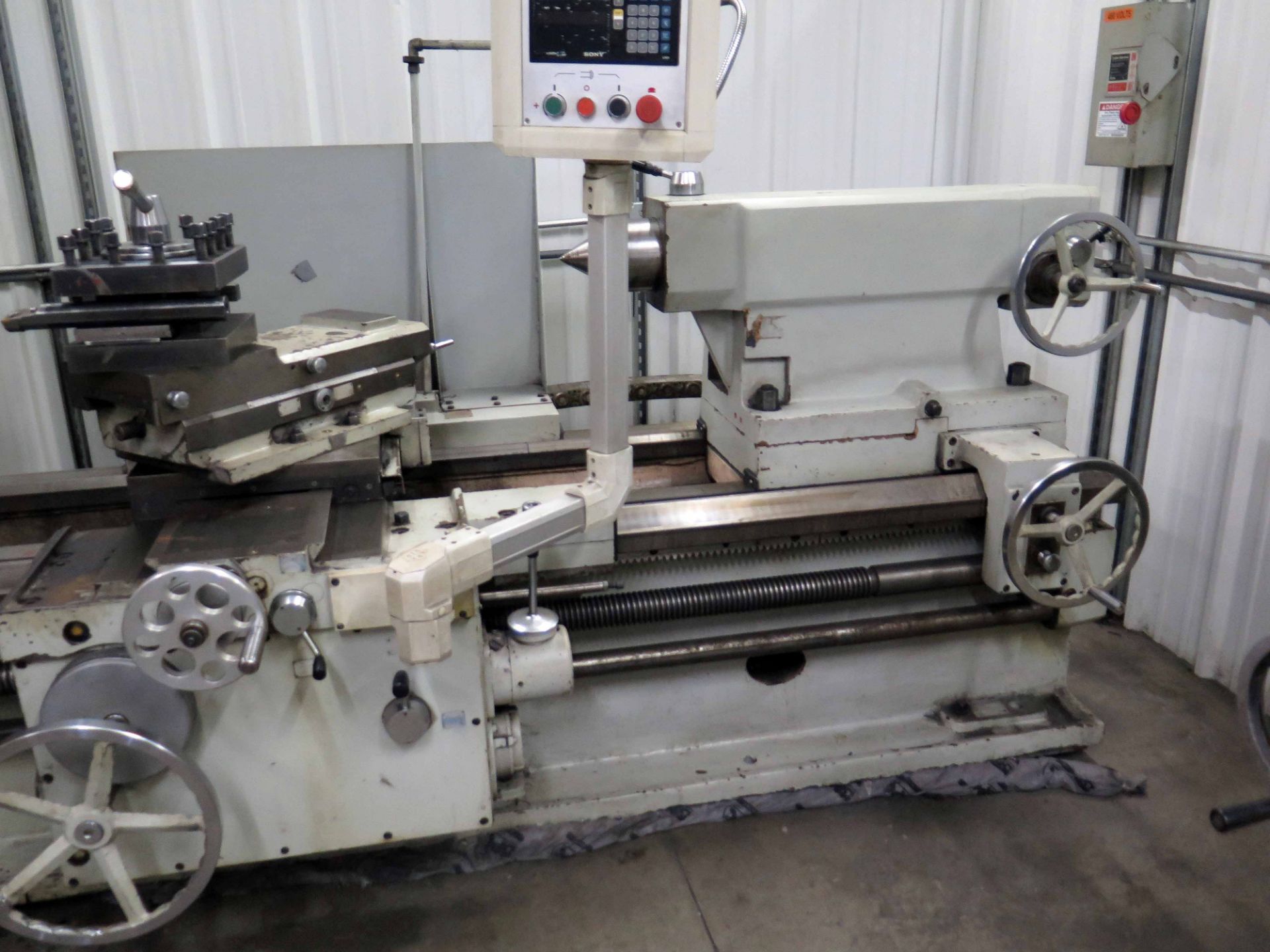 ENGINE LATHE, VANGUARD 40" X 78" MDL. CW61, Sony 2-axis D.R.O., 39-1/2" dia. 4-jaw chuck, spds: 4- - Image 3 of 3