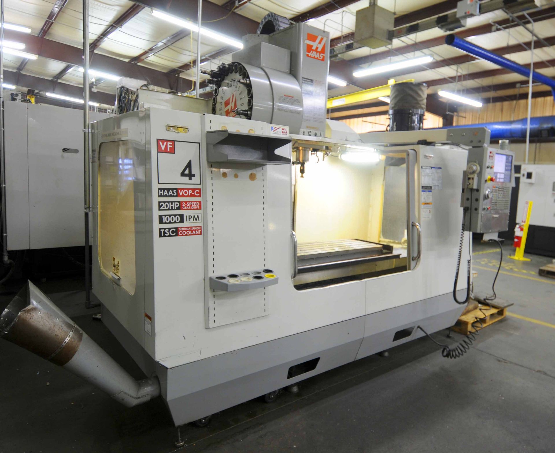 VERTICAL MACHINING CENTER, HAAS MDL. VF-4B 4-AXIS, new 2007, 18” x 52” table, 3,500 lb. table - Image 2 of 4