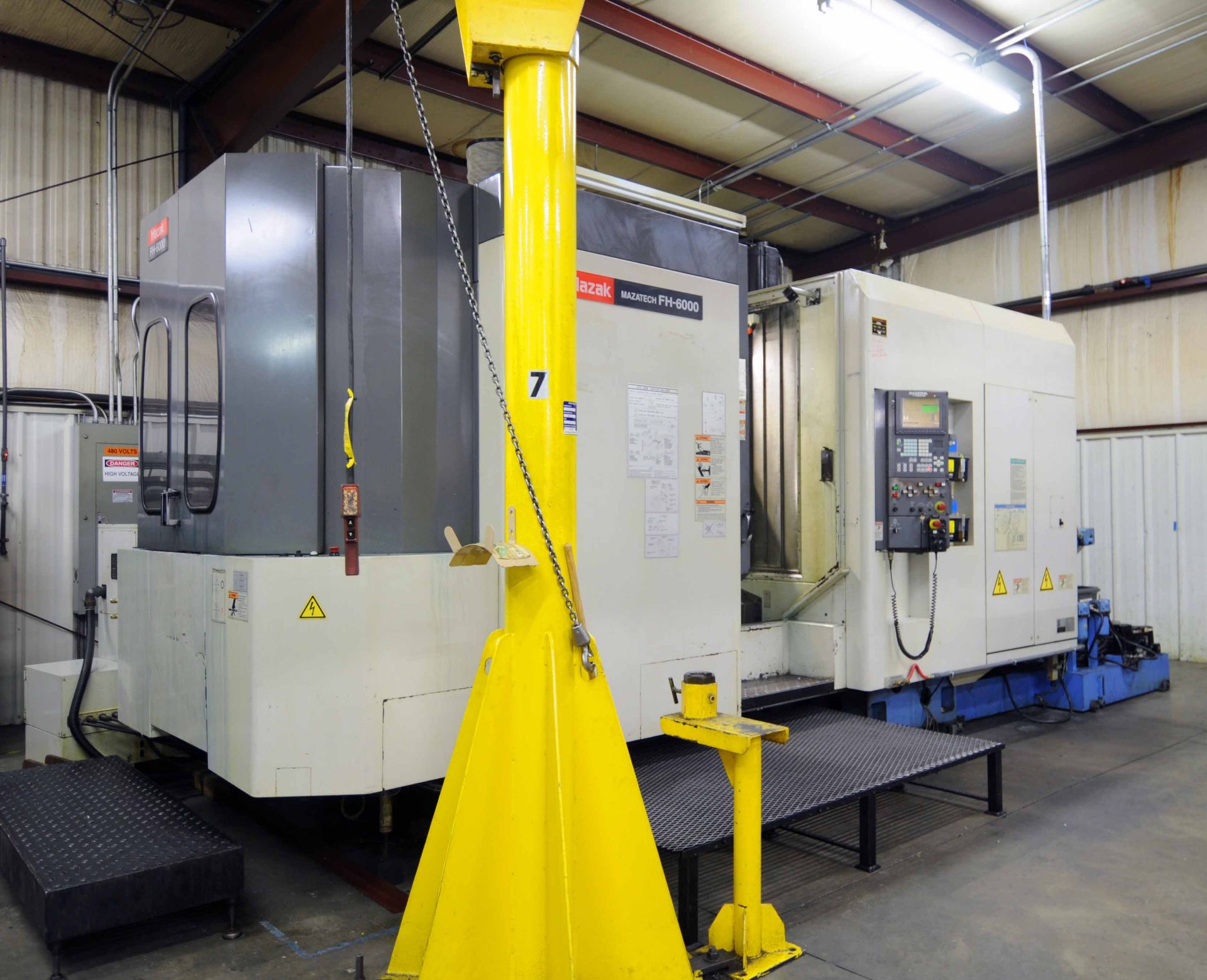 HORIZONTAL MACHINING CENTER, MAZAK MDL. FH-6000, new 2001, Mazatrol 640M Fusion CNC control, 19.7”