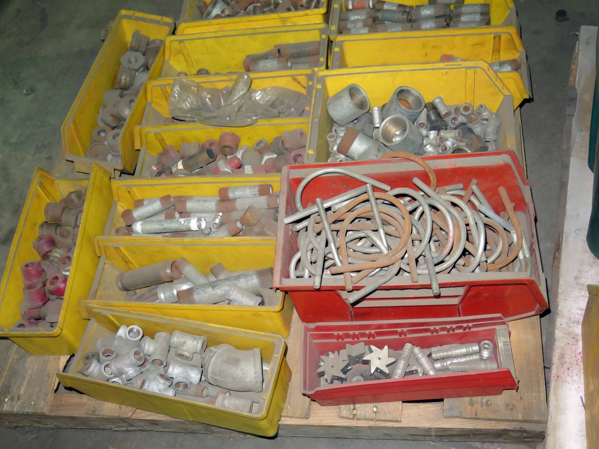 LOT CONSISTING OF: pipe fittings, clamps, U-bolts, pump fixtures (on three pallets) - Image 2 of 3