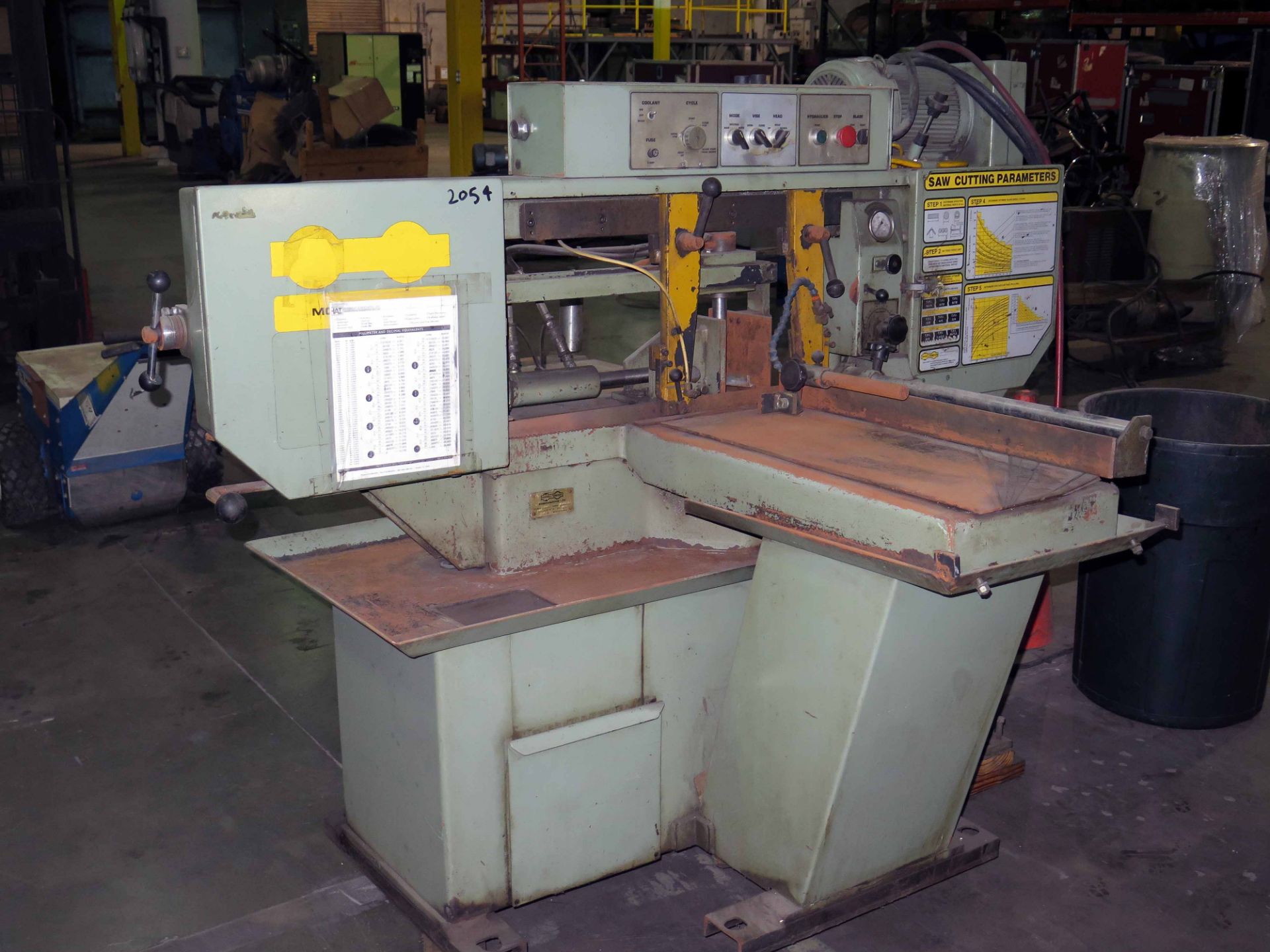 BANDSAW, HYDMECH MDL. SP20, new 1995, 12" rd. cap., end stop, hyd. vise, miter capability, S/N