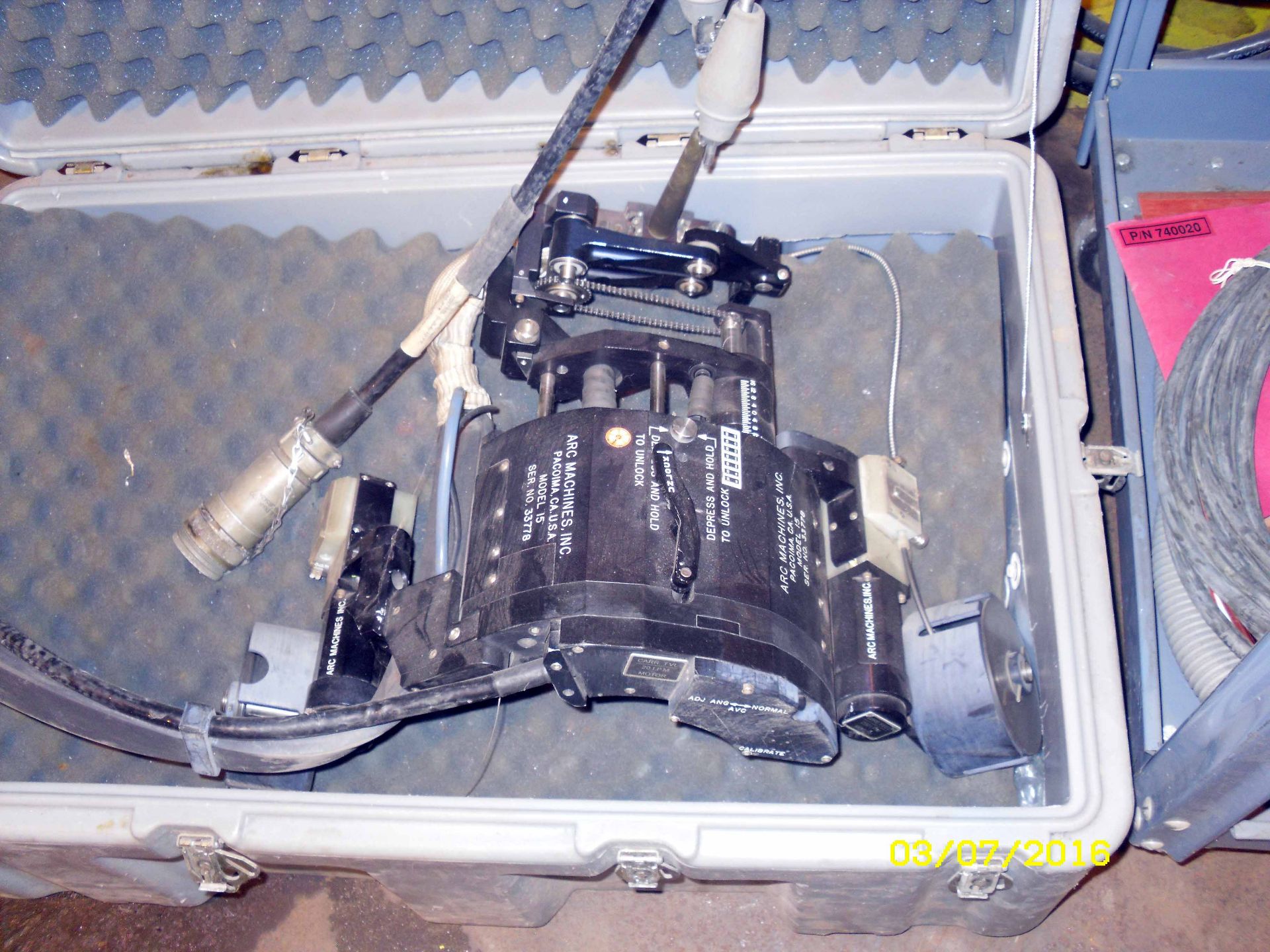 PORTABLE ORBITAL WELDER, ARC MACHINES INC. MDL. 227, 227/207-CW cooling unit, remote pendant, S/N - Image 2 of 3