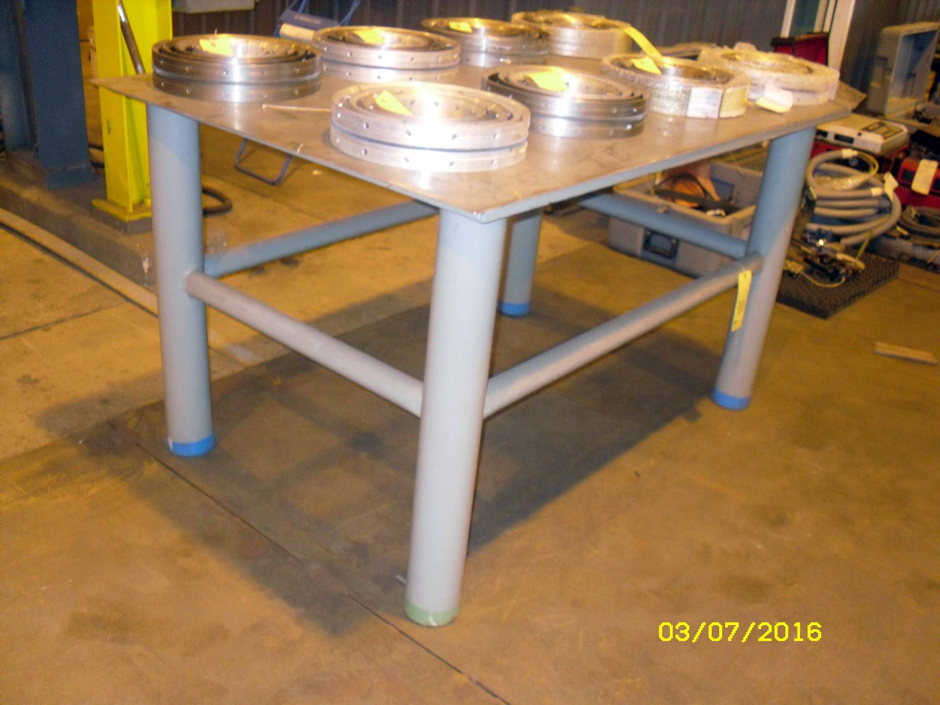 STEEL FABRICATED TABLE, 42" x 62"