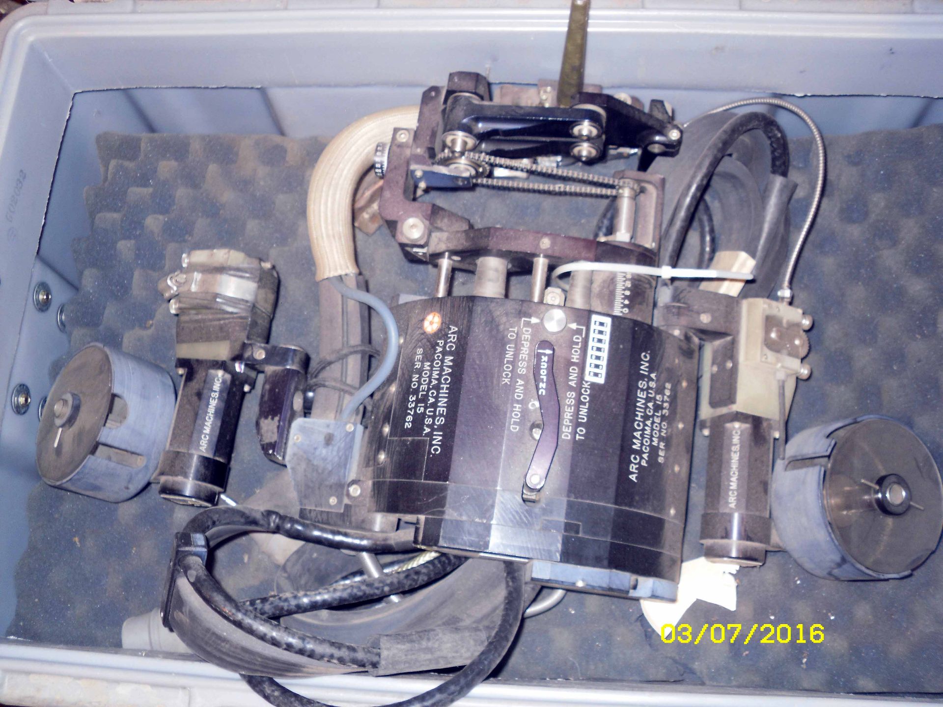 PORTABLE ORBITAL WELDER, ARC MACHINES INC. MDL. 227, 227/207-CW cooling unit, remote pendant, S/N - Image 3 of 3