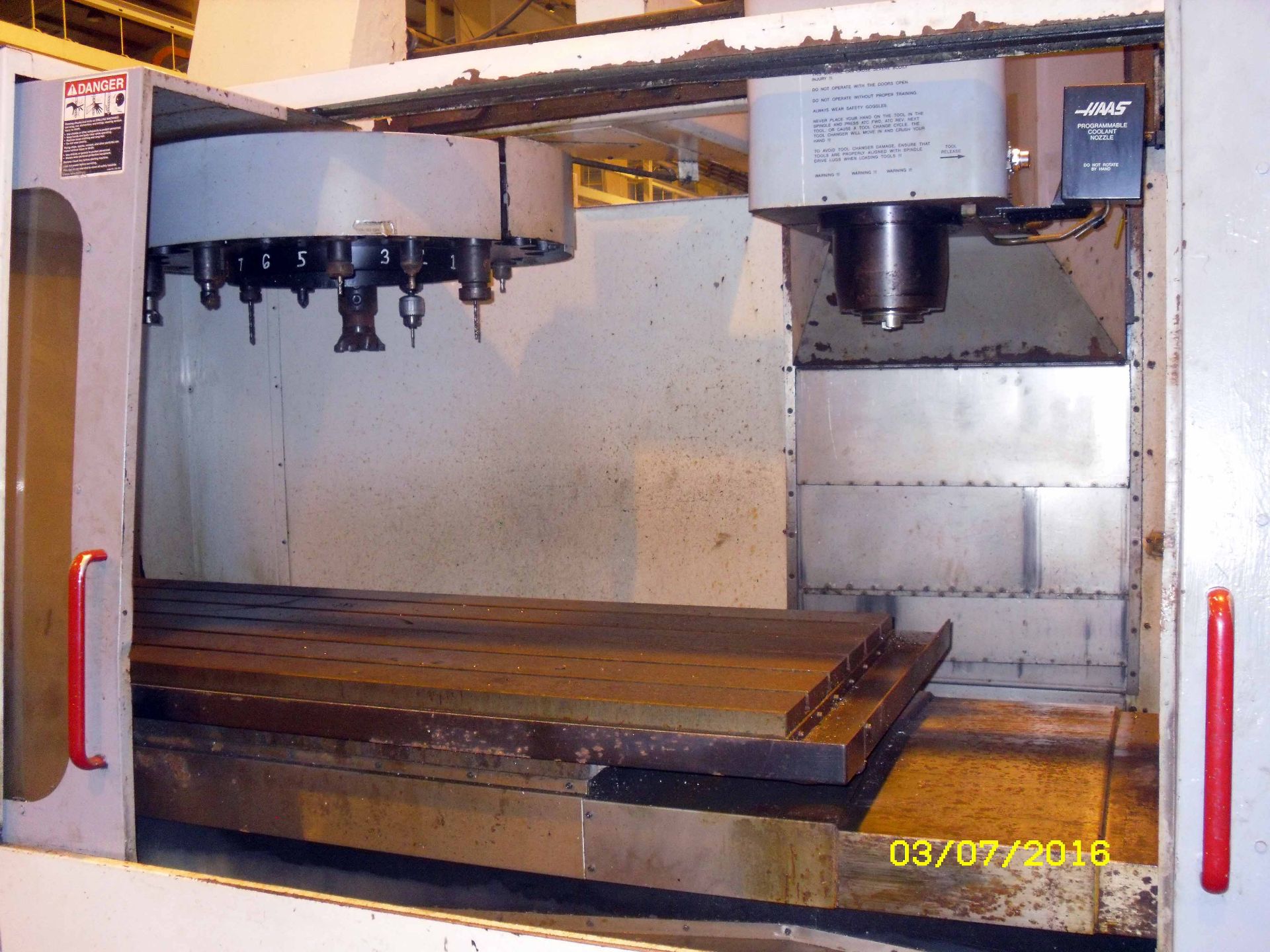 CNC VERTICAL MACHINING CENTER, HAAS MDL. VF7, new 3/1998, Haas CNC control, 28" x 84" table, 4,000 - Image 2 of 3