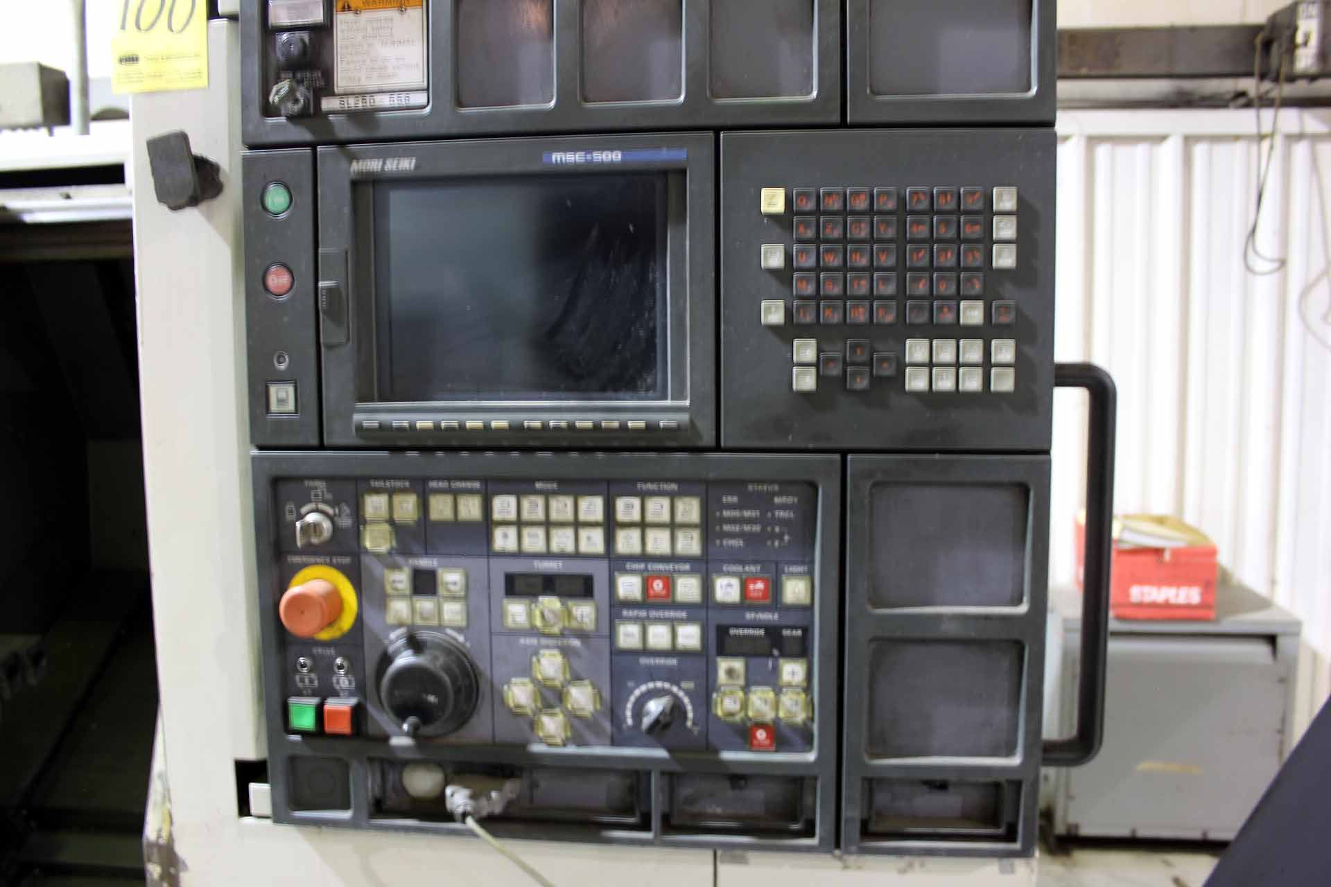 CNC LATHE, MORI SEIKI MDL. SL250B, MSC-500 CNC control, 26.8” swing, 15.35” turning dia., 22.04” - Image 5 of 7