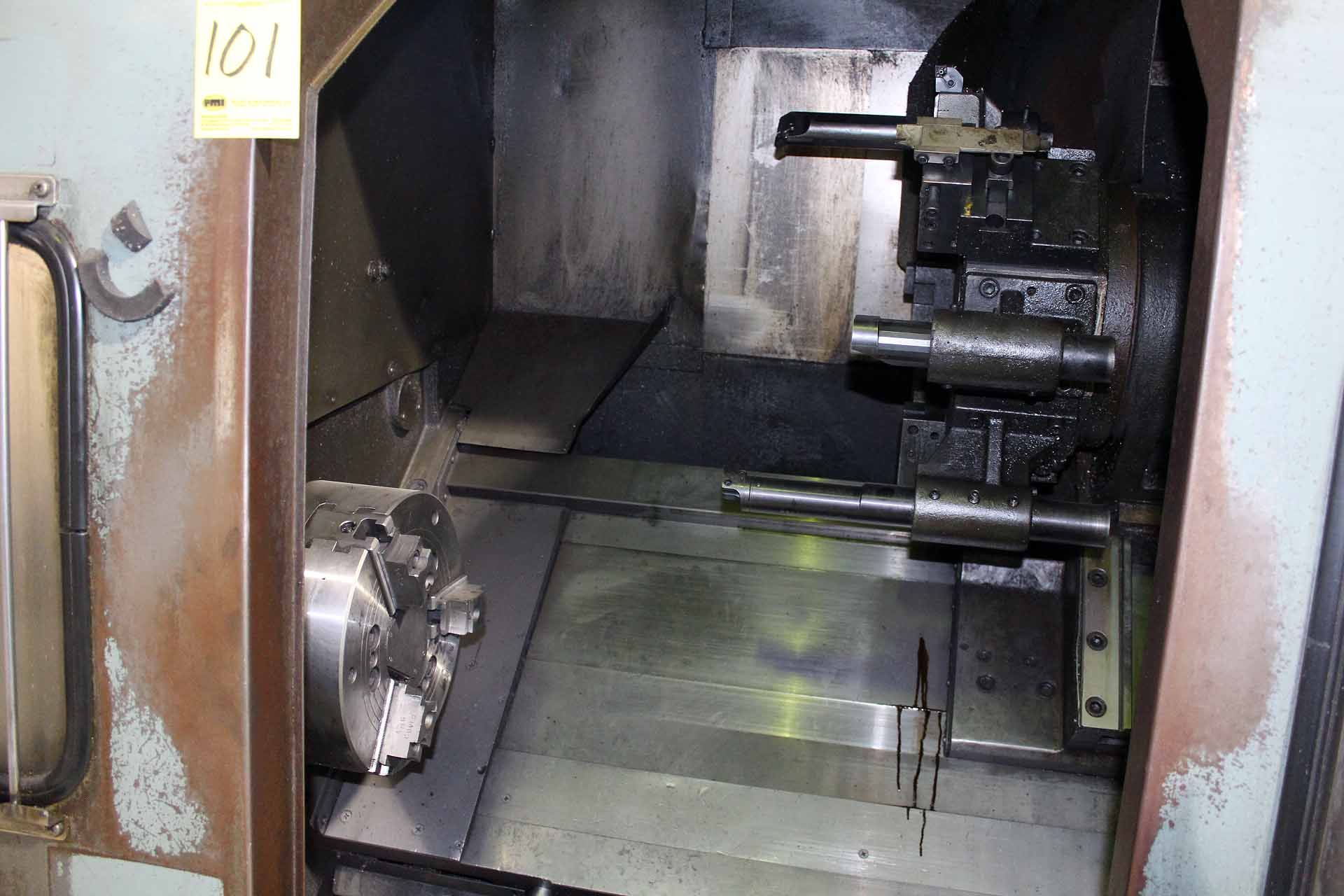 CNC LATHE, MORI SEIKI MDL. SL-4, Fanuc 6TB CNC control, 22” swing, 14” turning dia., 24” btn. - Image 3 of 7