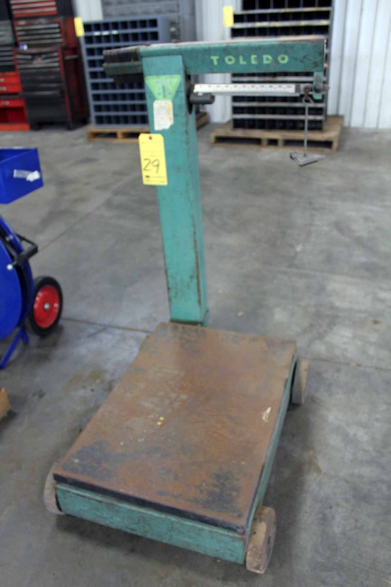 PORTABLE MECHANICAL PLATFORM SCALE, TOLEDO 1,000 LB. CAP. MDL. 4081, S/N 3469