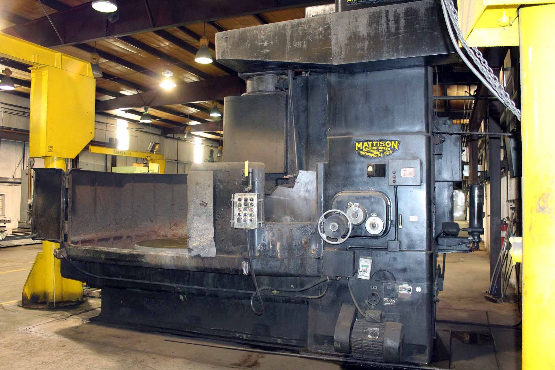 VERTICAL ROTARY GRINDER, MATTISON 60", 60” mag. table, 72” max. swing, 30" ht. under wheel (est.), - Image 2 of 4